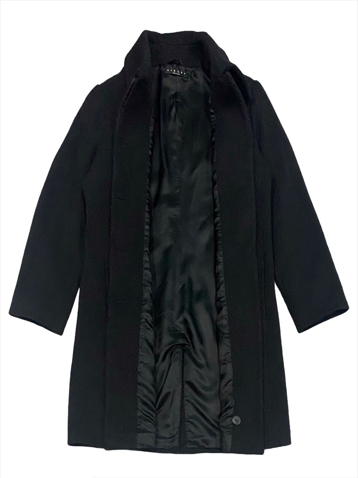 Sisley SISLEY SOLID BLACK WOOL COAT ITALY Size US S / EU 44-46 / 1 - 4 Thumbnail