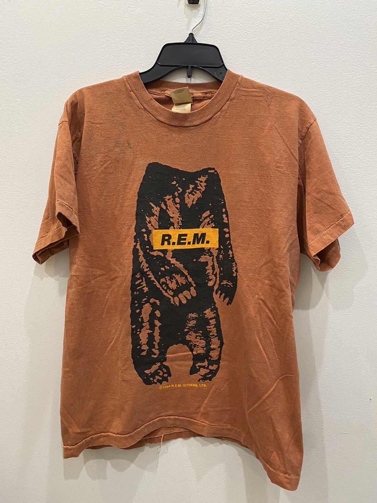 image of R E M x Vintage Rem 1994 Single Stiched What’S The Frequency Kenneth in Clay, Men's (Size Large)