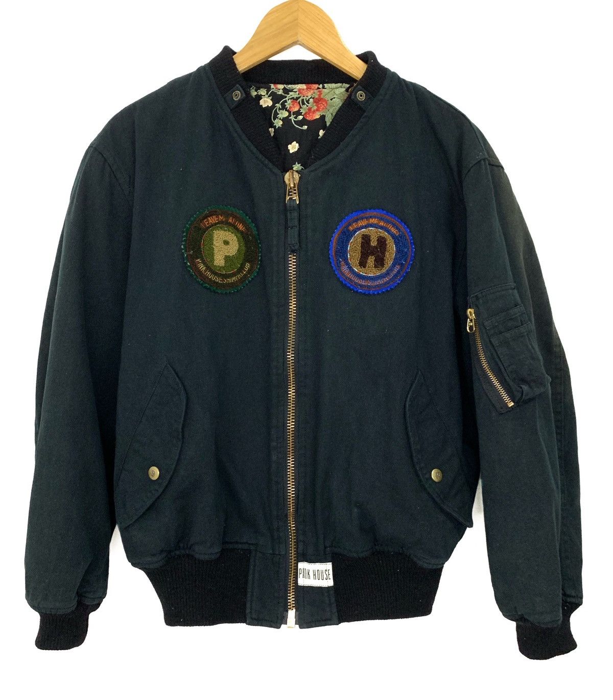 If Six Was Nine 🇯🇵Japanese Brand MA 1 Pink House Black Bomber Jacket Size US M / EU 48-50 / 2 - 2 Thumbnail