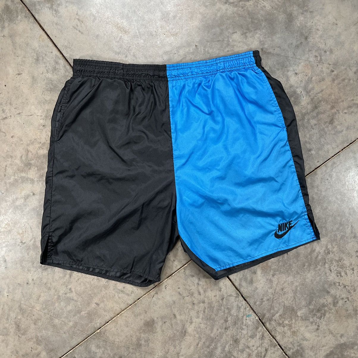 Nike Vintage Nike Nylon Shorts Two Tone 90s Lined 7 Grey Tag Grailed