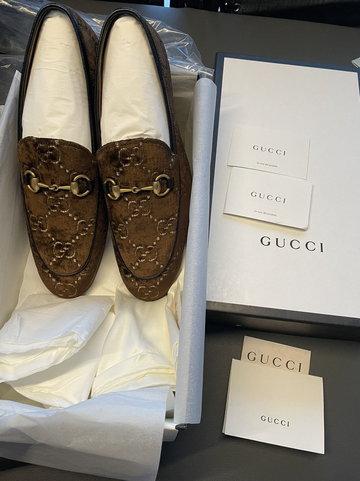 Gucci Rare New Super Runway Velvet GG Logo Horsebit Leather Loafer Size US 9.5 / EU 42-43 - 14 Thumbnail