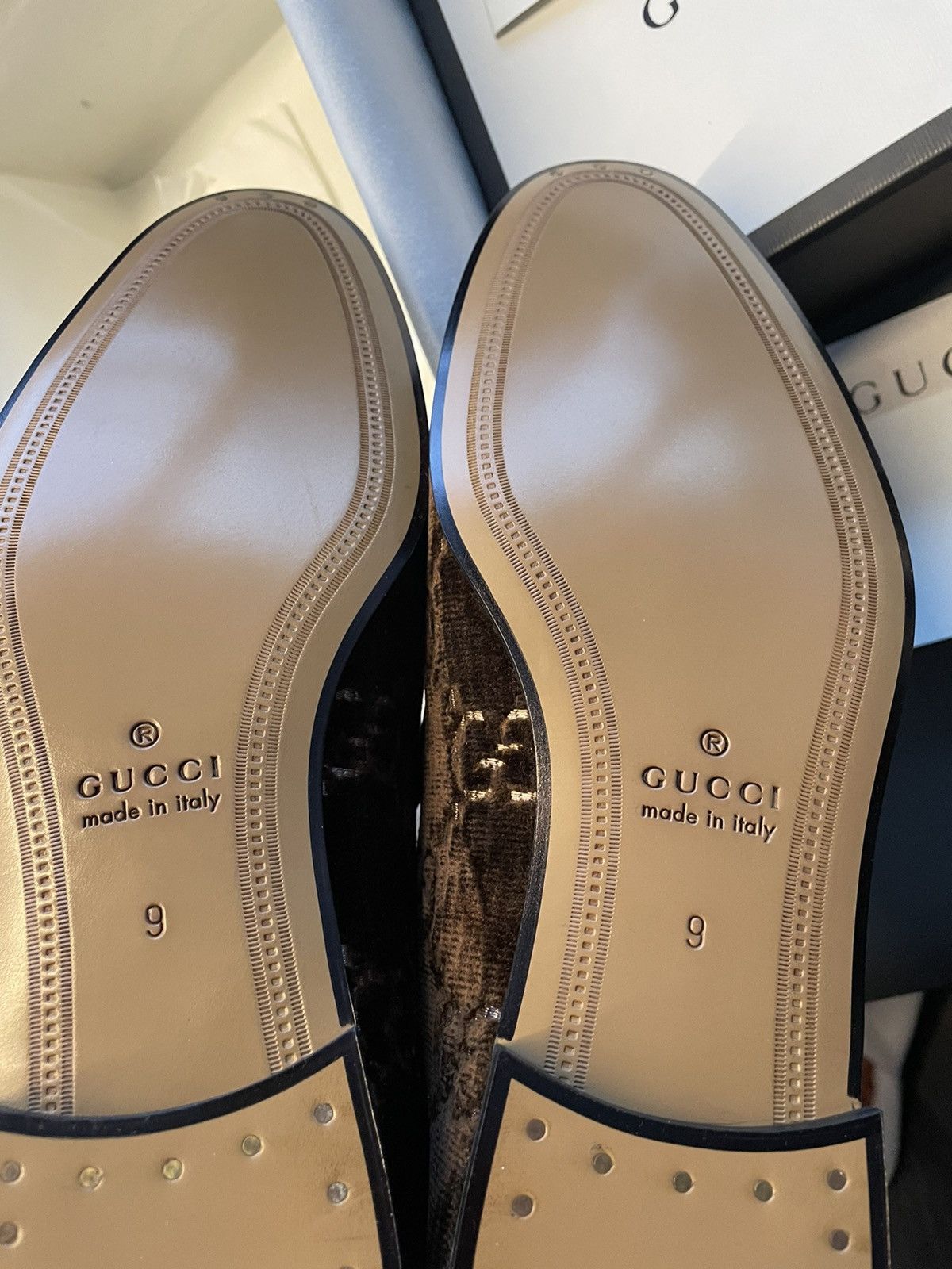 Gucci Rare New Super Runway Velvet GG Logo Horsebit Leather Loafer Size US 9.5 / EU 42-43 - 11 Thumbnail