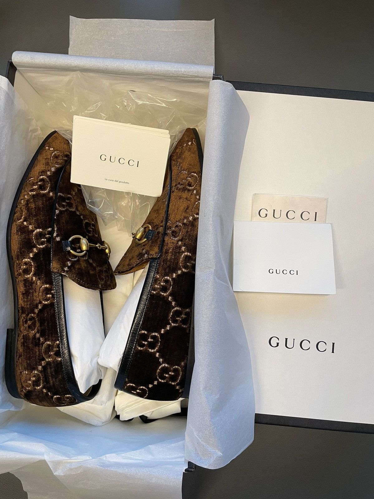Gucci Rare New Super Runway Velvet GG Logo Horsebit Leather Loafer Size US 9.5 / EU 42-43 - 24 Thumbnail