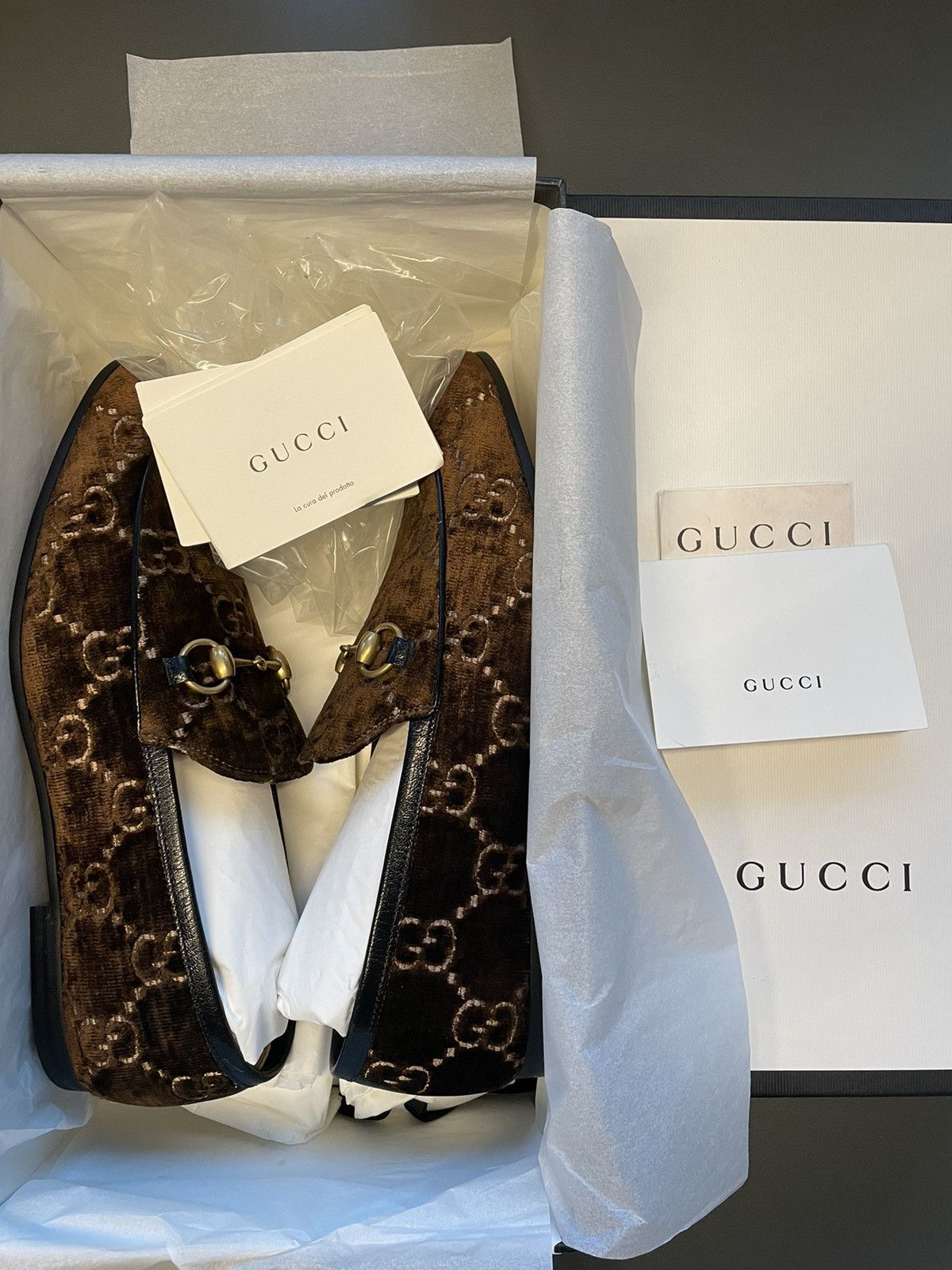 Gucci Rare New Super Runway Velvet GG Logo Horsebit Leather Loafer Size US 9.5 / EU 42-43 - 25 Thumbnail