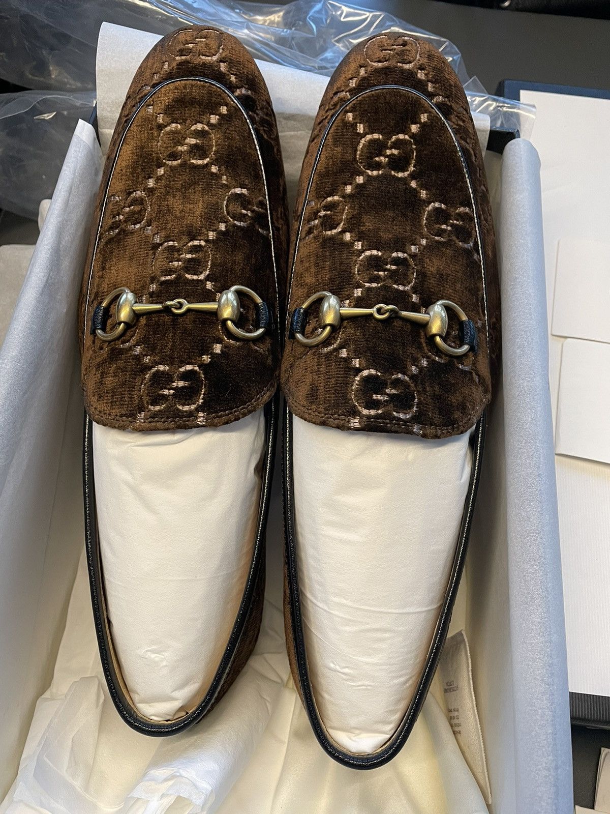Gucci Rare New Super Runway Velvet GG Logo Horsebit Leather Loafer Size US 9.5 / EU 42-43 - 6 Thumbnail