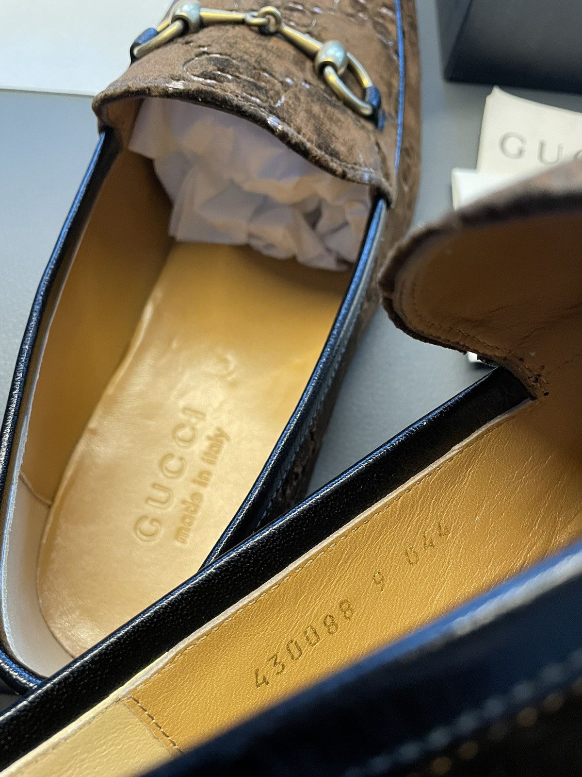 Gucci Rare New Super Runway Velvet GG Logo Horsebit Leather Loafer Size US 9.5 / EU 42-43 - 20 Thumbnail