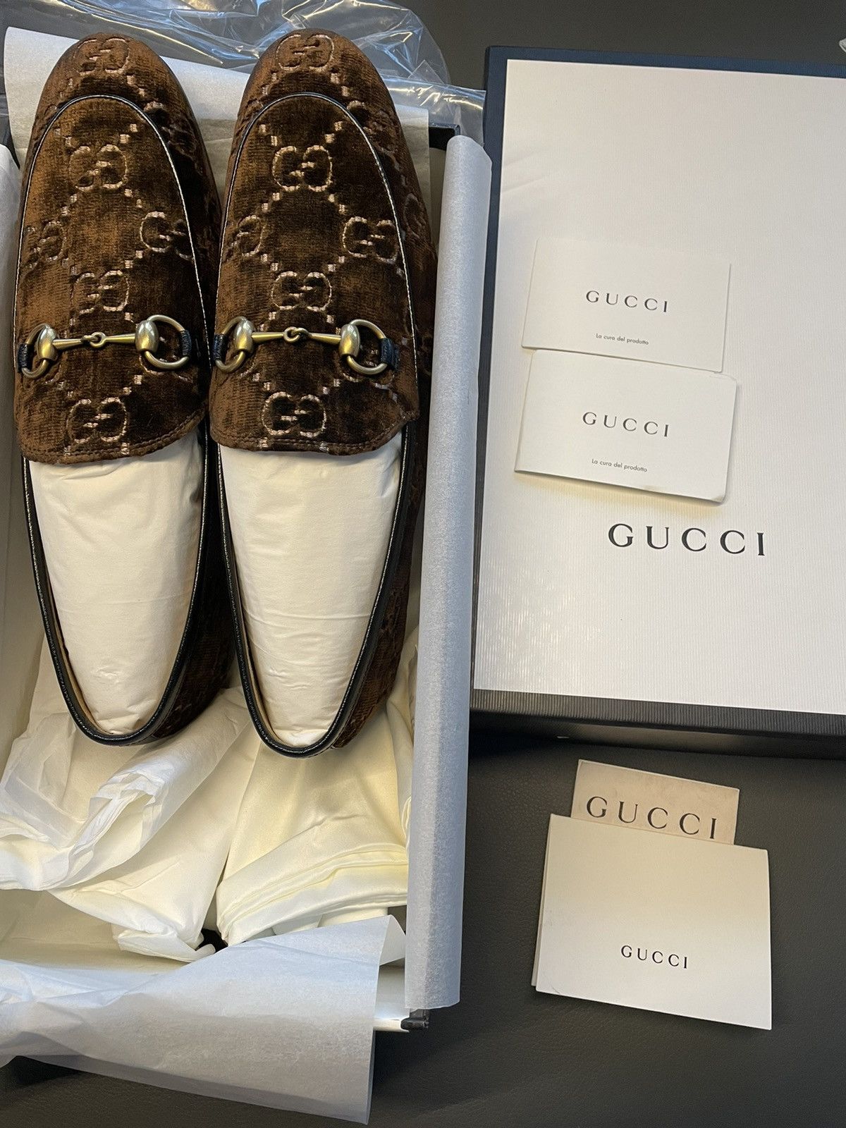 Gucci Rare New Super Runway Velvet GG Logo Horsebit Leather Loafer Size US 9.5 / EU 42-43 - 7 Thumbnail