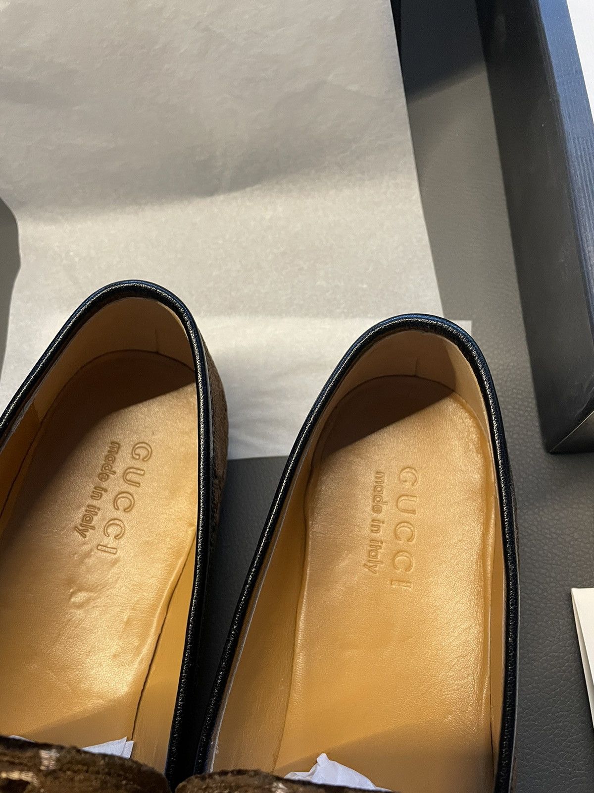 Gucci Rare New Super Runway Velvet GG Logo Horsebit Leather Loafer Size US 9.5 / EU 42-43 - 12 Thumbnail