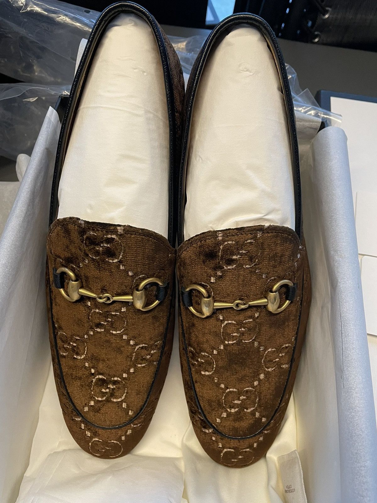 Gucci Rare New Super Runway Velvet GG Logo Horsebit Leather Loafer Size US 9.5 / EU 42-43 - 15 Thumbnail