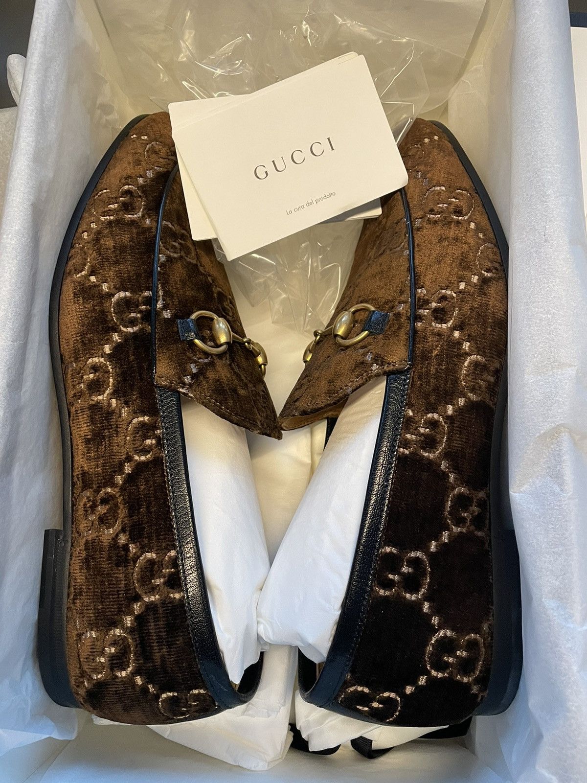 Gucci Rare New Super Runway Velvet GG Logo Horsebit Leather Loafer Size US 9.5 / EU 42-43 - 4 Thumbnail