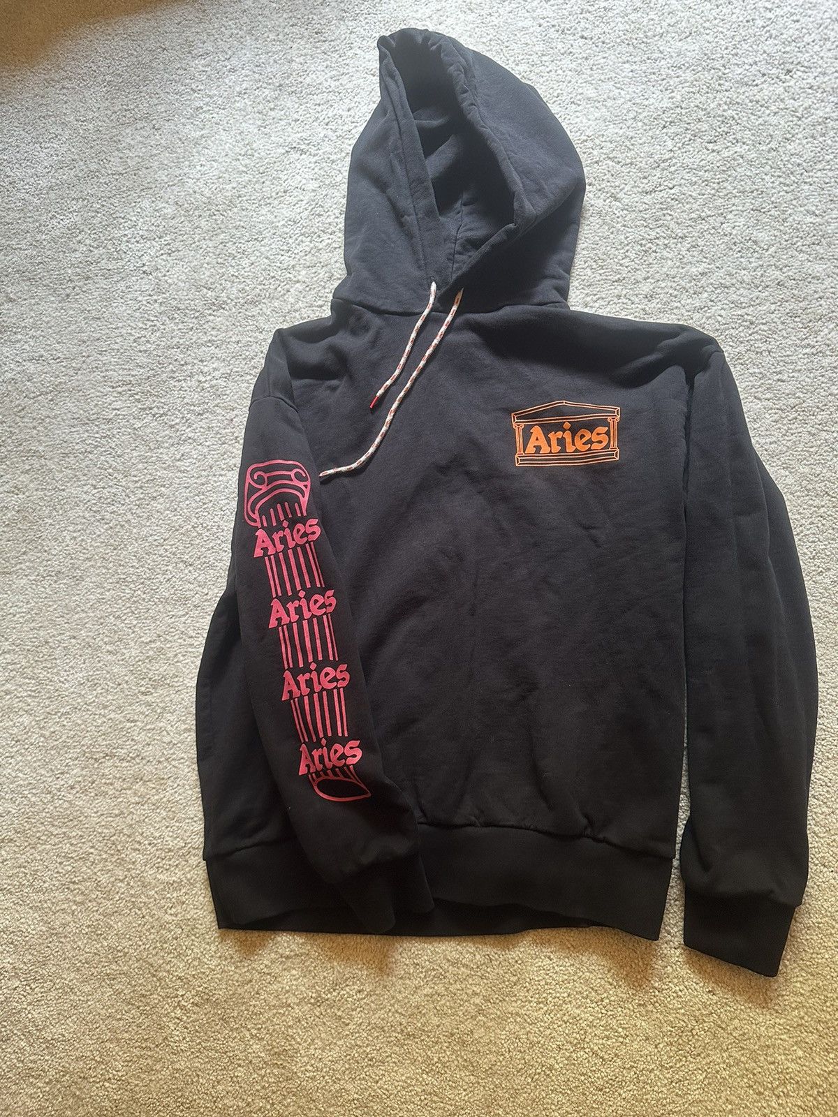 image of Aries Hoodie in Black, Men's (Size Large)
