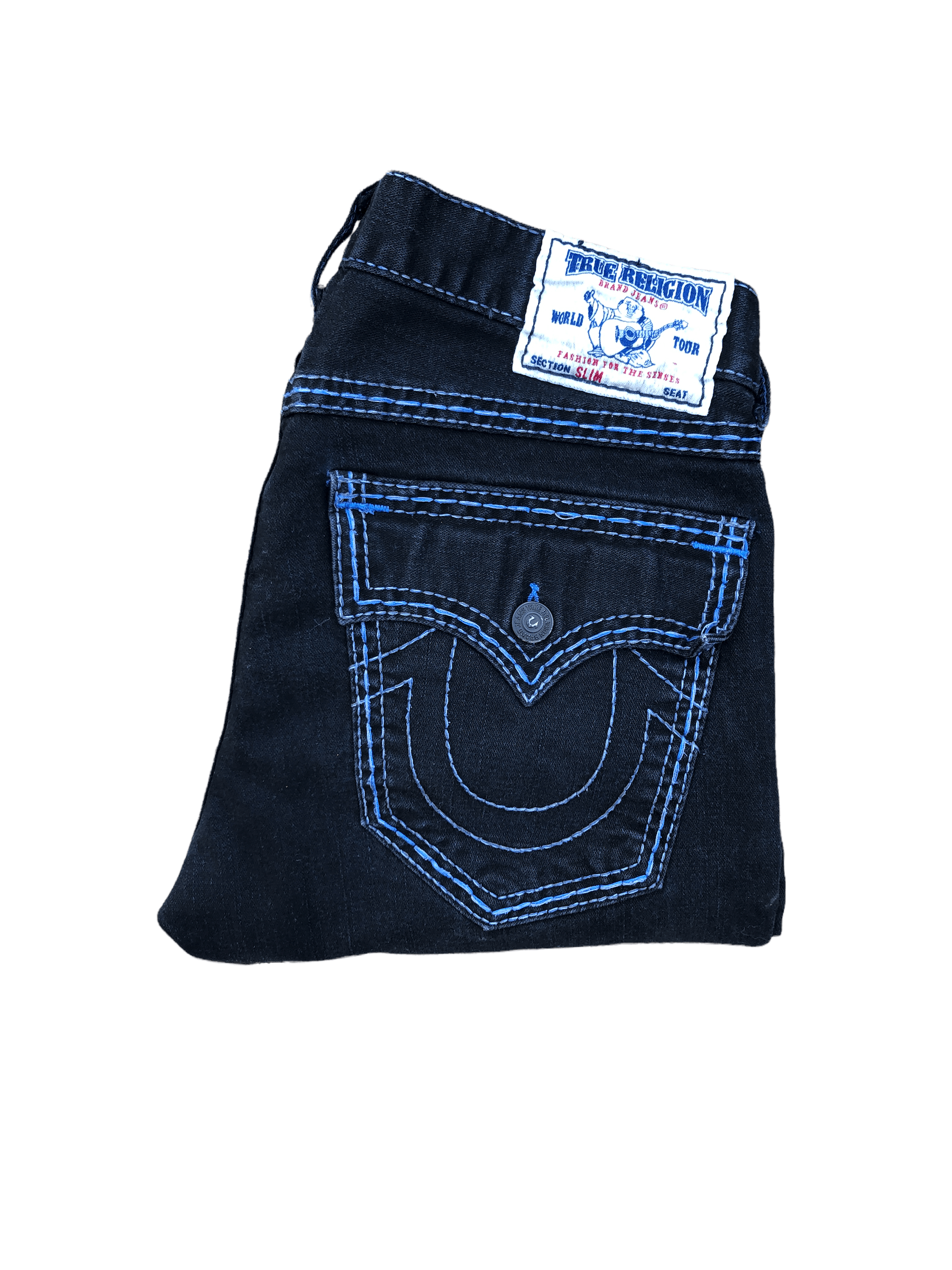 True Religion × Vintage Vintage True Religion Jeans Size 34 SLIM Black/Blue Size US 34 / EU 50 - 1 Thumbnail