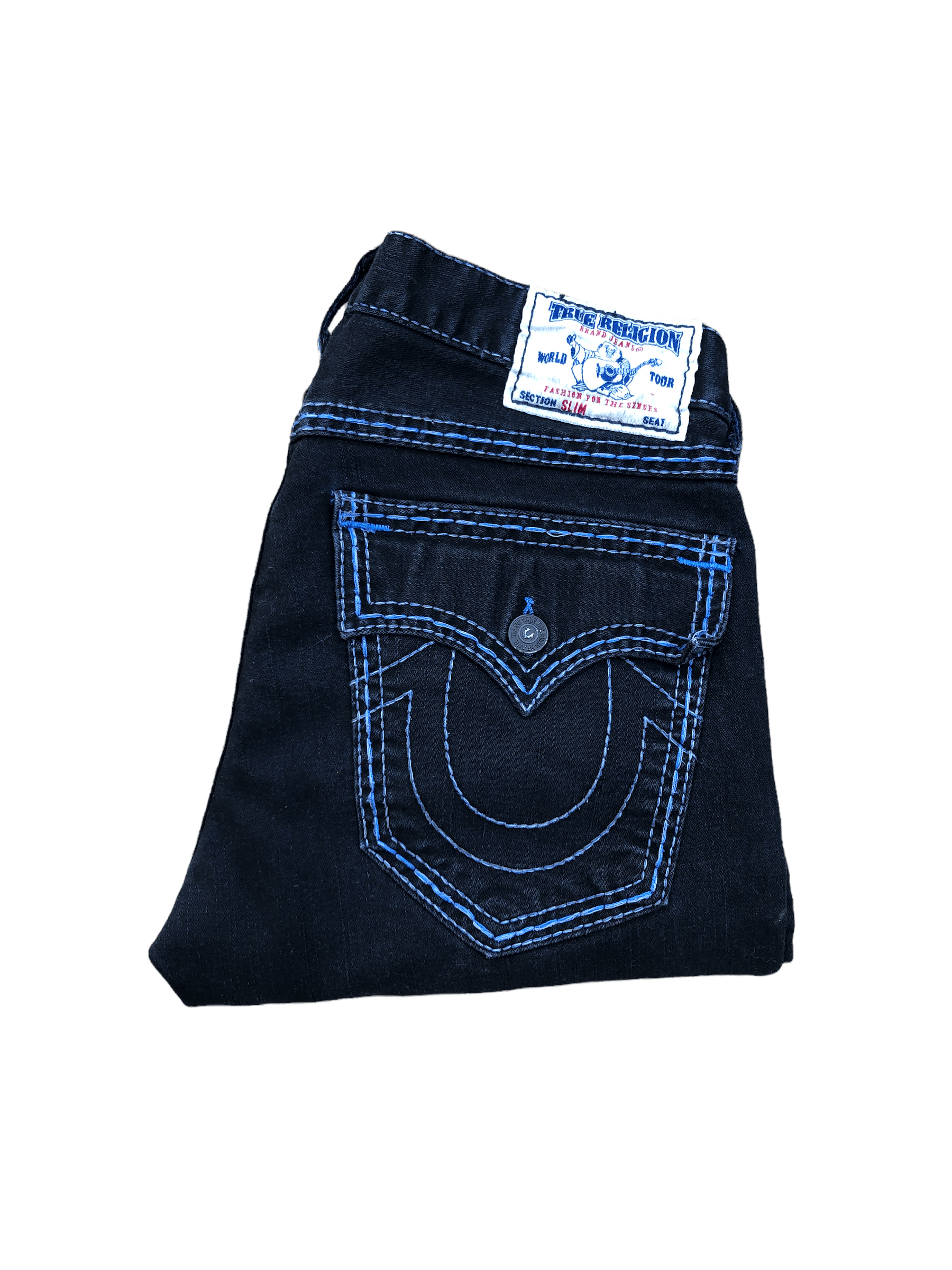 True Religion × Vintage Vintage True Religion Jeans Size 34 SLIM Black/Blue Size US 34 / EU 50 - 4 Thumbnail