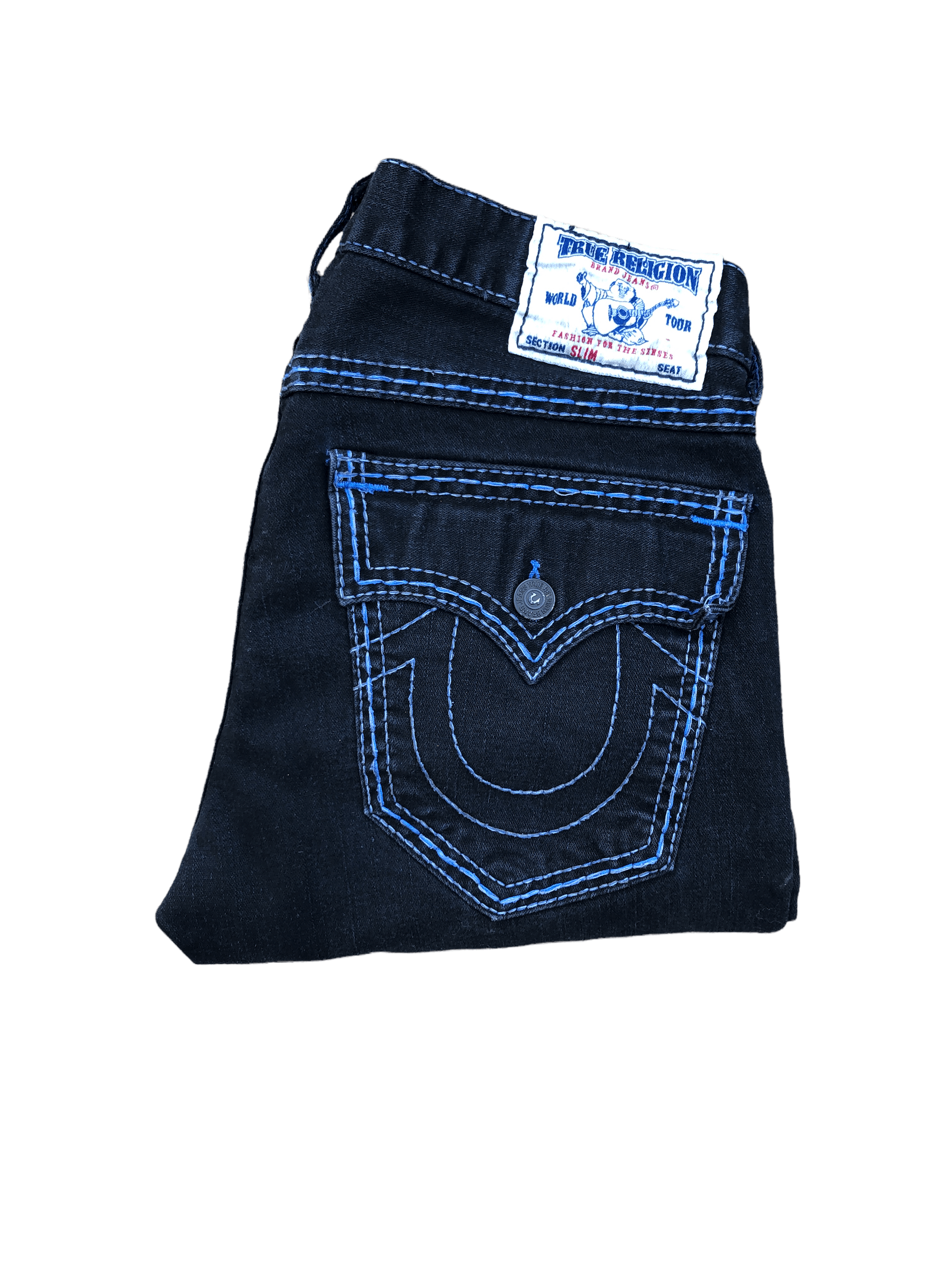 True Religion × Vintage Vintage True Religion Jeans Size 34 SLIM Black/Blue Size US 34 / EU 50 - 8 Thumbnail