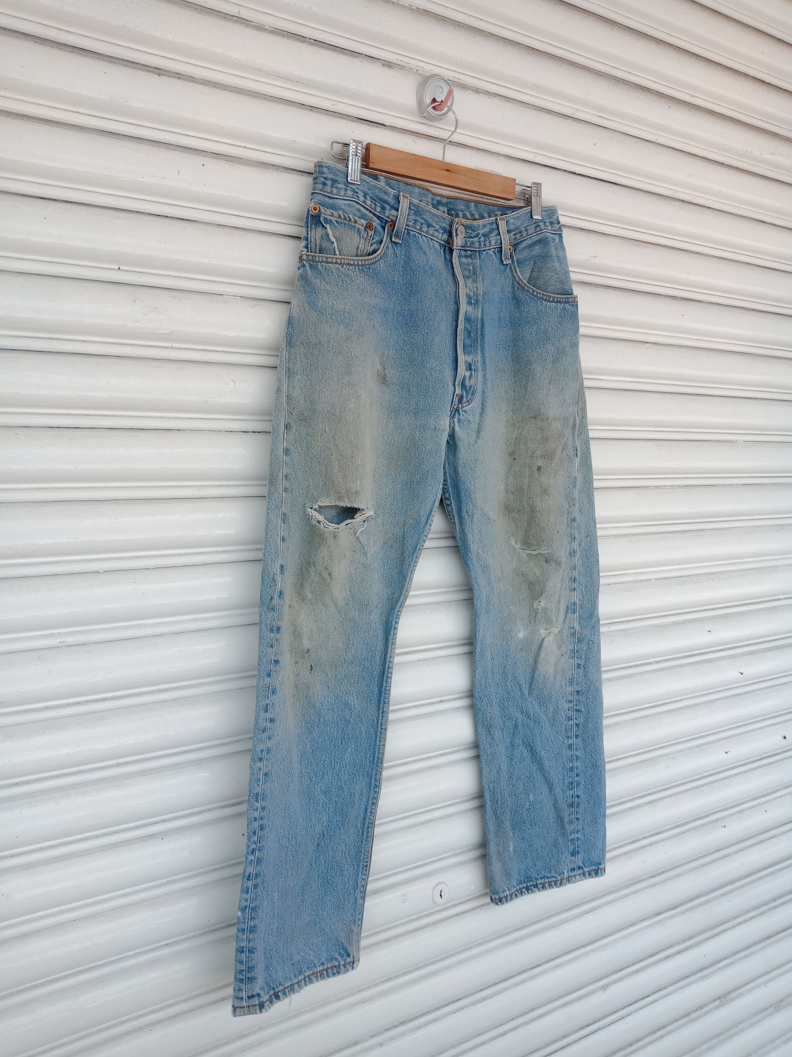 Levi's Levis 501xx Distressed Mudwash Made in USA Size US 31 - 4 Thumbnail