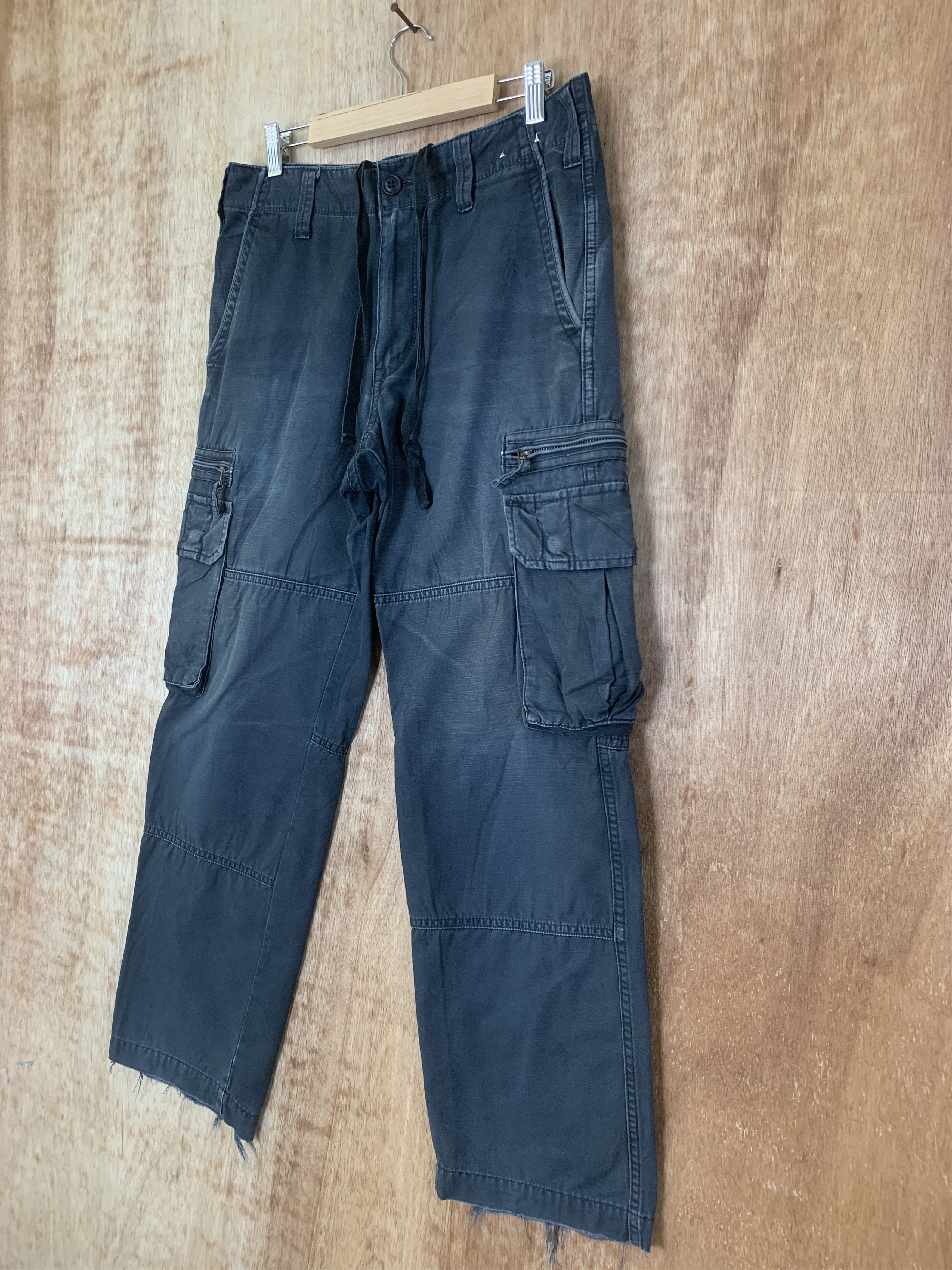 Japanese Brand Cargo Pants Uniqlo Multipocket Dark Blue Streetwear Size US 30 / EU 46 - 9 Thumbnail