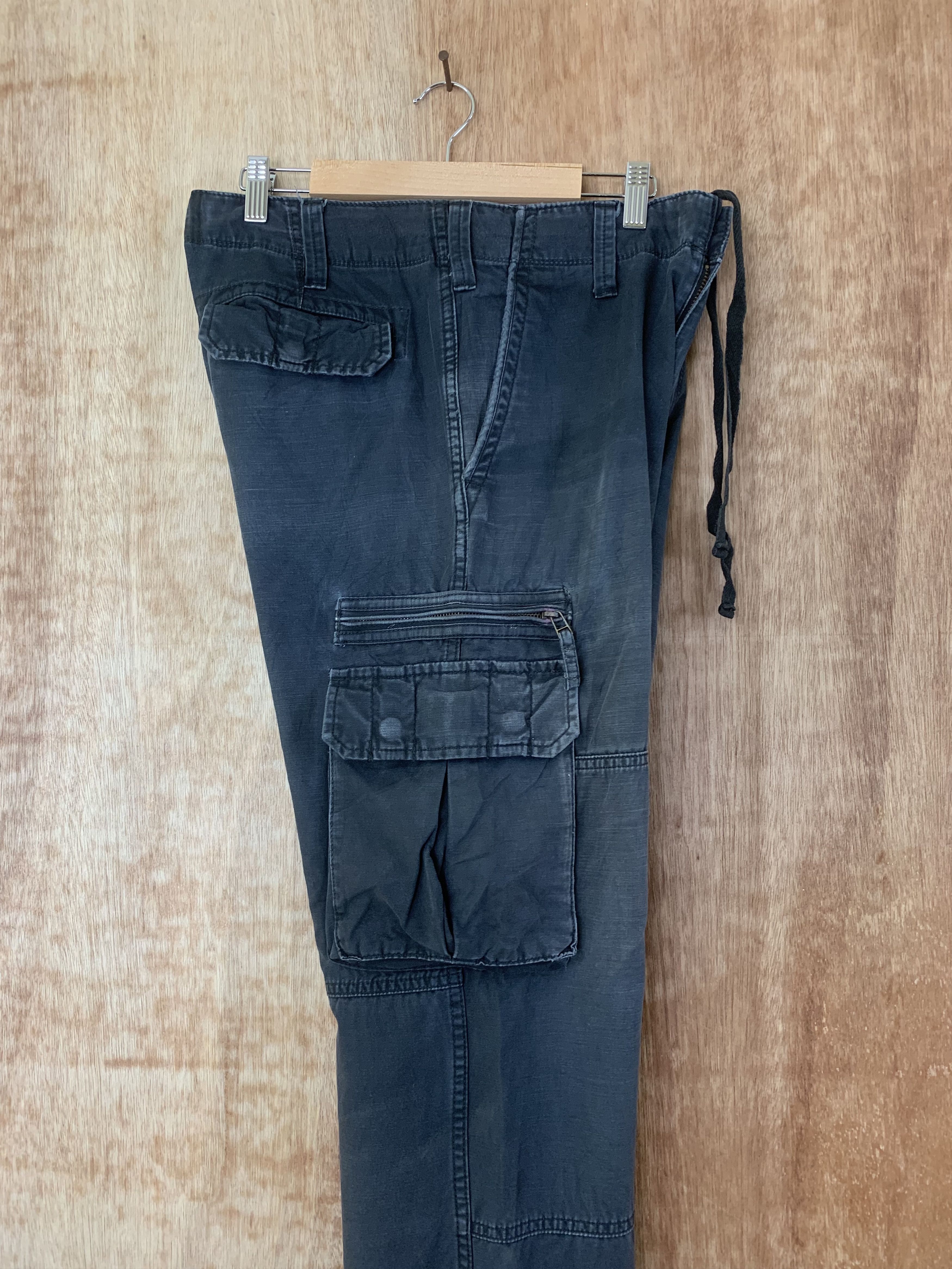 Japanese Brand Cargo Pants Uniqlo Multipocket Dark Blue Streetwear Size US 30 / EU 46 - 14 Thumbnail