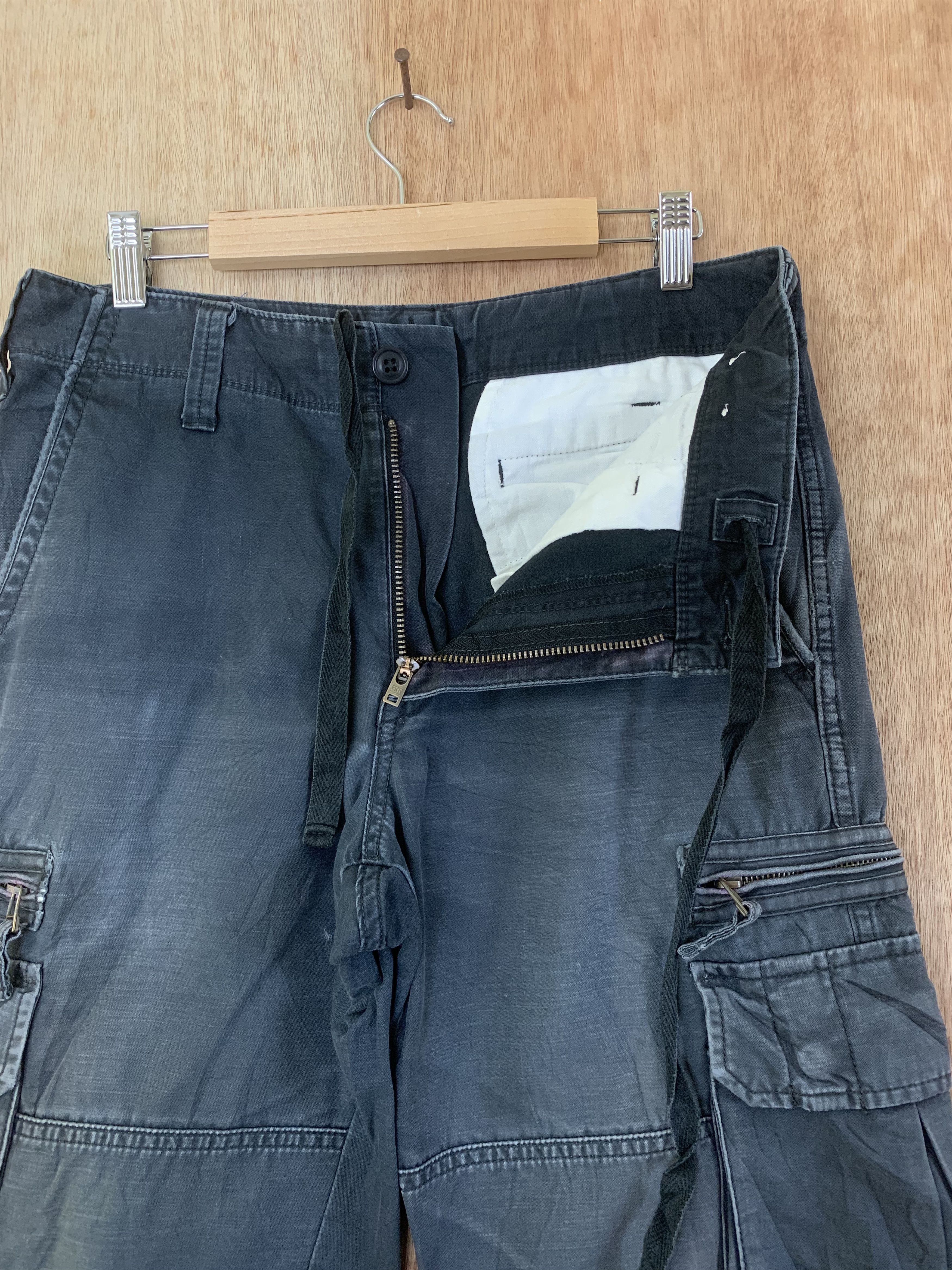 Japanese Brand Cargo Pants Uniqlo Multipocket Dark Blue Streetwear Size US 30 / EU 46 - 10 Thumbnail
