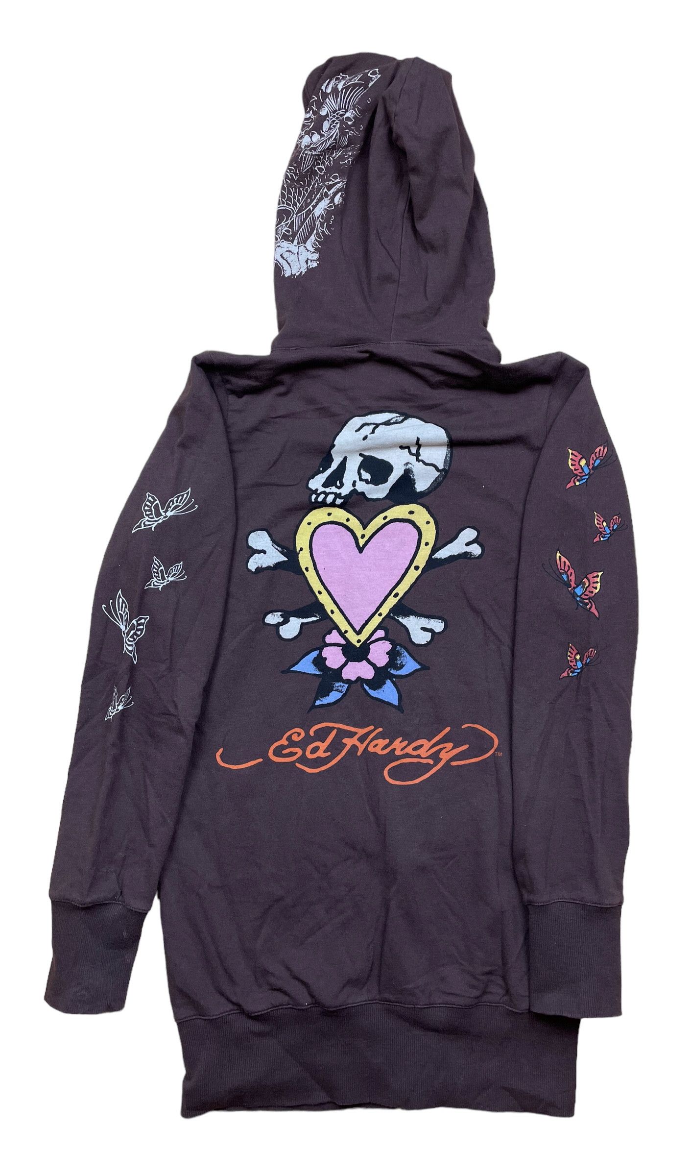 Ed Hardy Vintage Ed Hardy Love Skull Hoodie Jacket Rare Y2K Hype Size M / US 6-8 / IT 42-44 - 2 Thumbnail