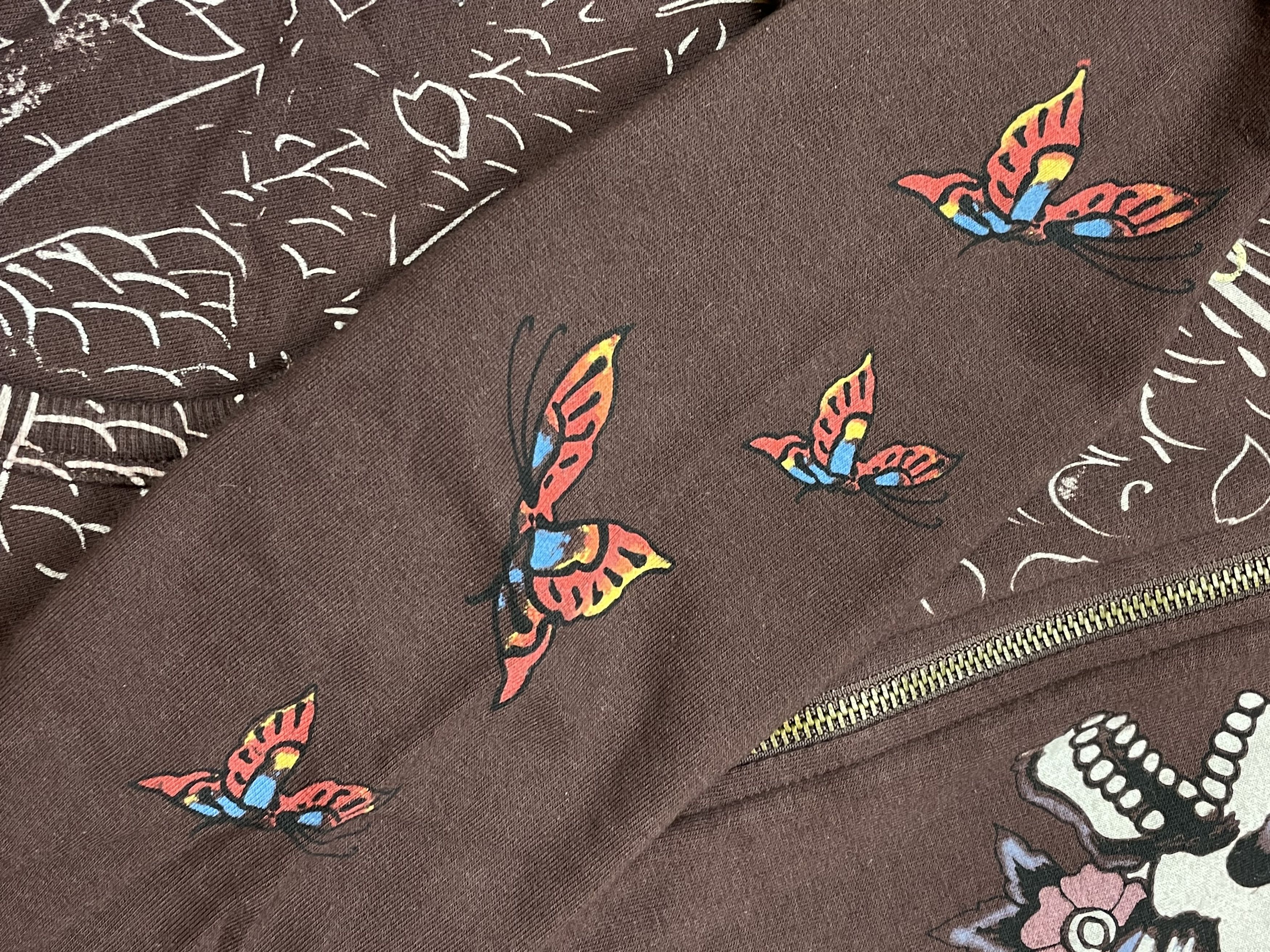 Ed Hardy Vintage Ed Hardy Love Skull Hoodie Jacket Rare Y2K Hype Size M / US 6-8 / IT 42-44 - 9 Thumbnail