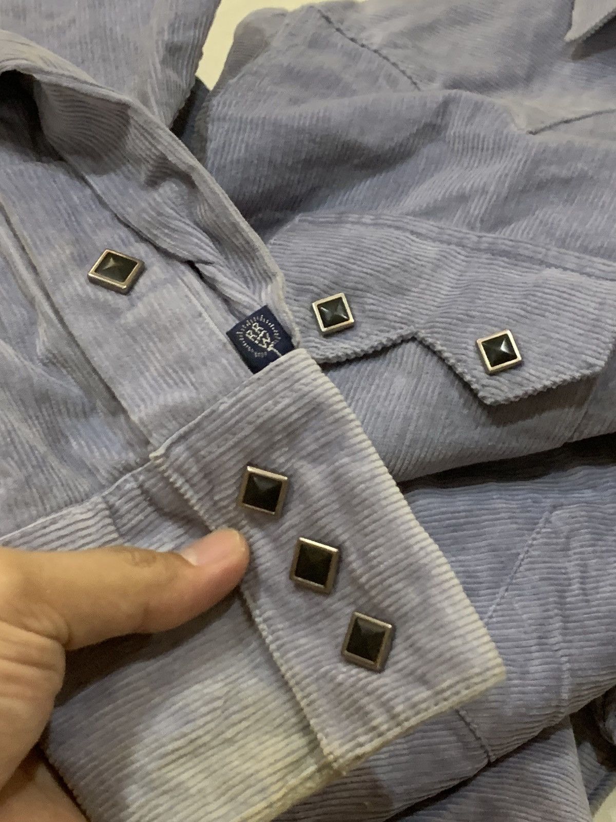 Rockmount Ranch Wear × Vintage ROCKMOUNT RANCH WEAR TRU WEST CORDUROY STONE BUTTON SHIRT Size US L / EU 52-54 / 3 - 9 Thumbnail