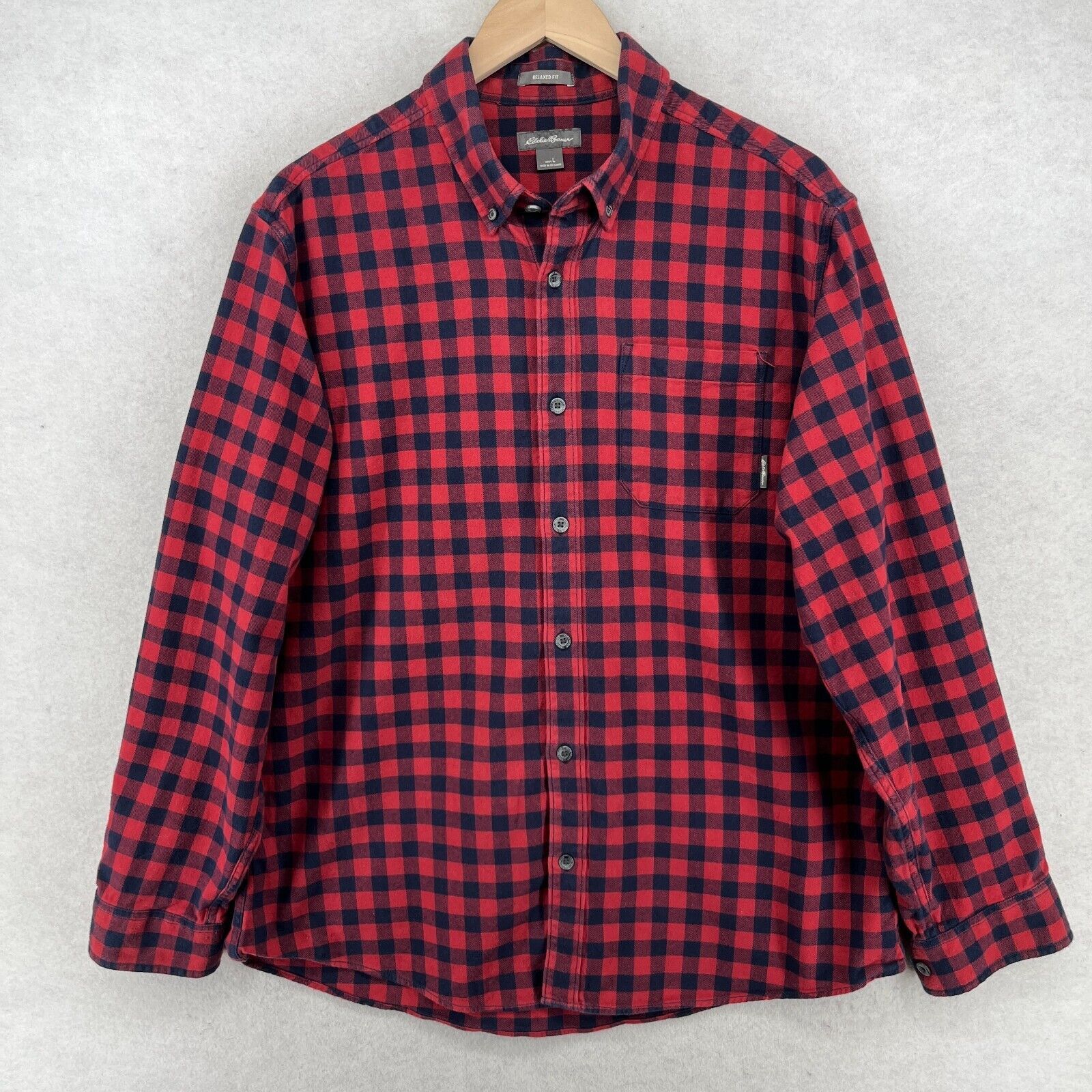 Eddie Bauer EDDIE BAUER Shirt Mens L Cotton Flannel Check Relaxed Fit ...