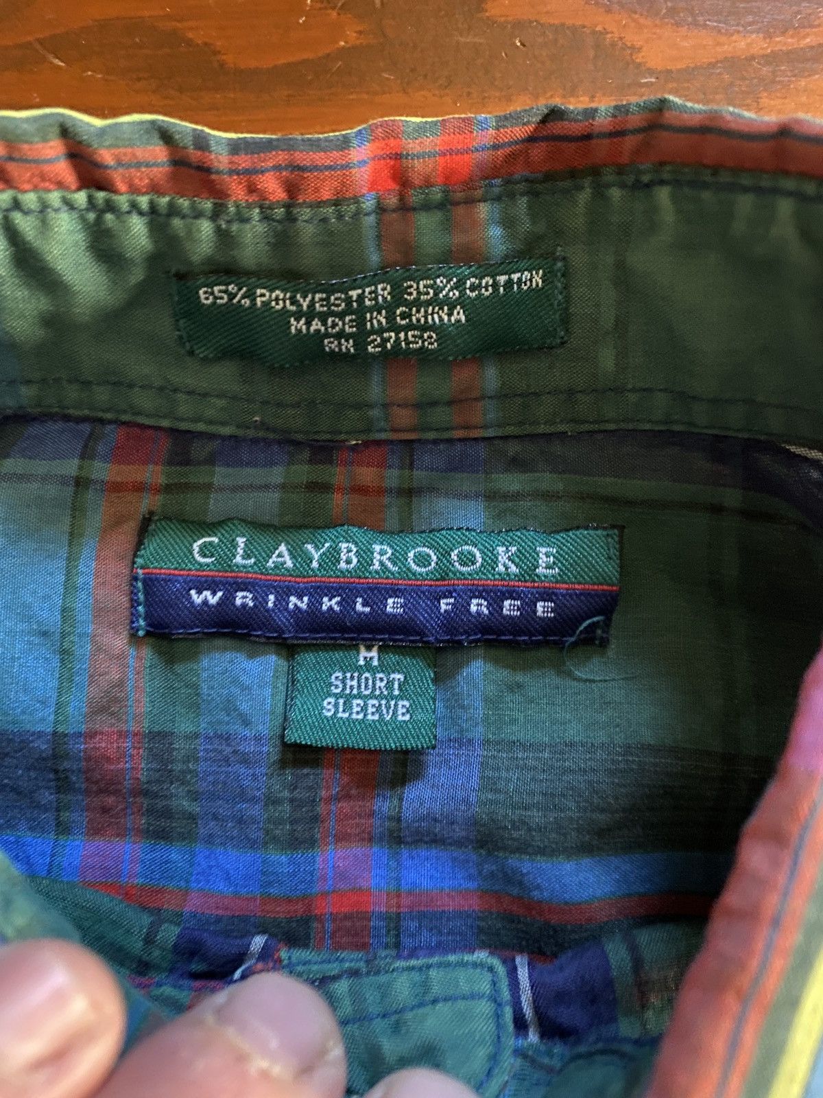 Vintage Vintage 90’s Claybrooke Plaid Short Sleeve Button Up Size US M / EU 48-50 / 2 - 5 Thumbnail
