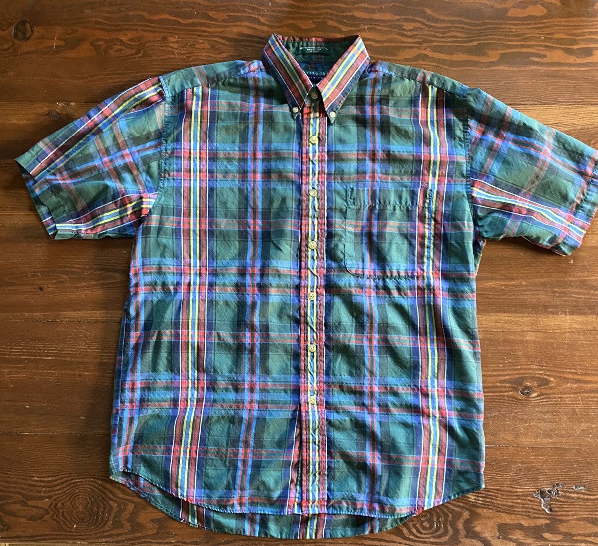 Vintage Vintage 90’s Claybrooke Plaid Short Sleeve Button Up Size US M / EU 48-50 / 2 - 1 Thumbnail
