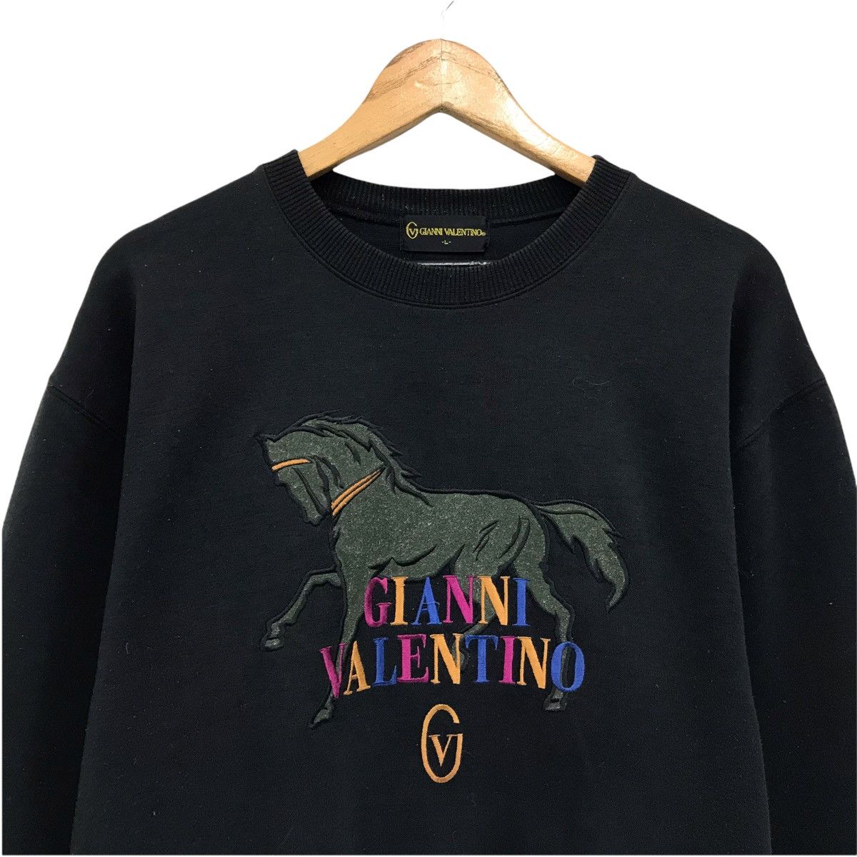 Gianni Valentino × Valentino × Vintage Gianni Valentino Multicolour Logo Horse Sweatshirt Size US M / EU 48-50 / 2 - 1 Thumbnail