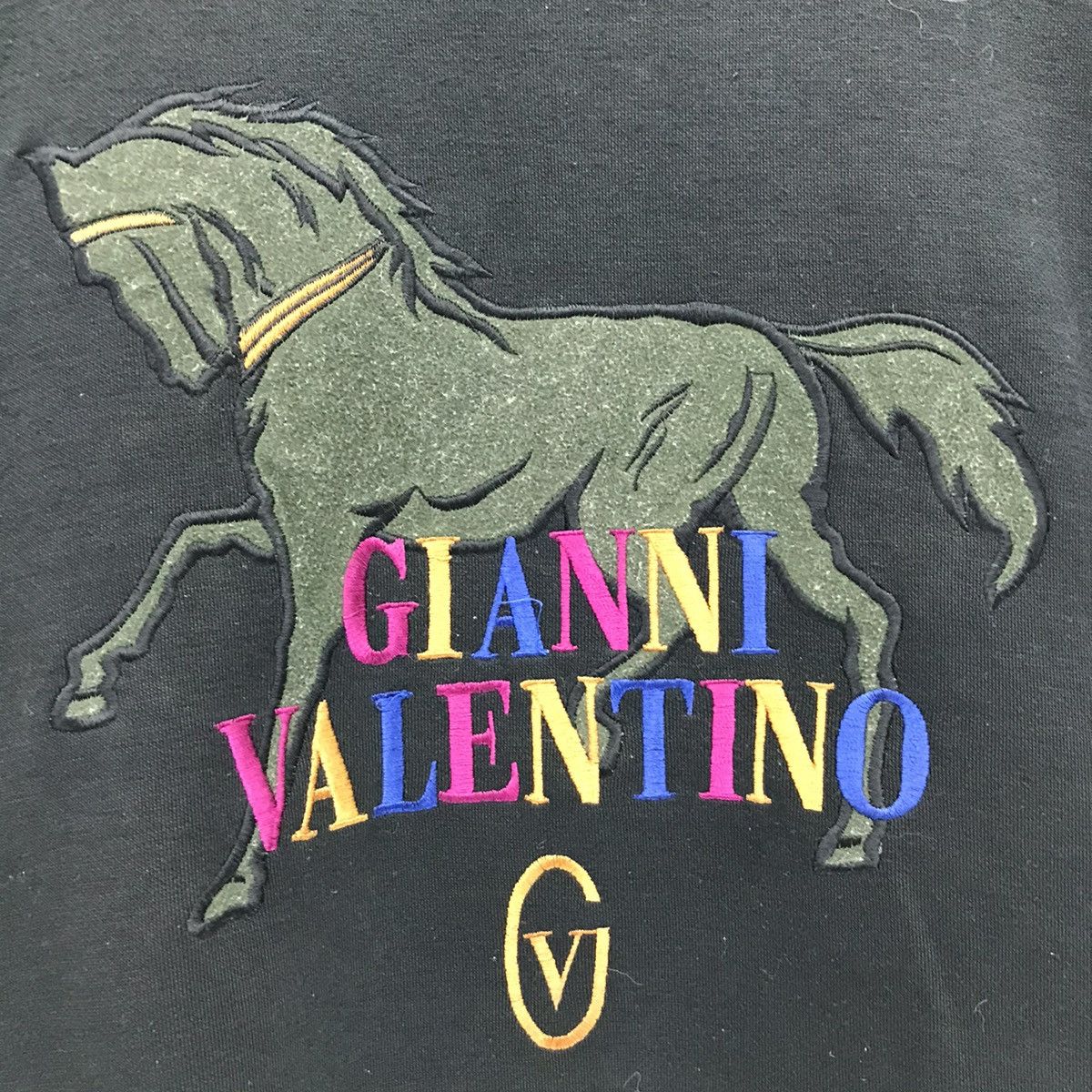 Gianni Valentino × Valentino × Vintage Gianni Valentino Multicolour Logo Horse Sweatshirt Size US M / EU 48-50 / 2 - 3 Thumbnail