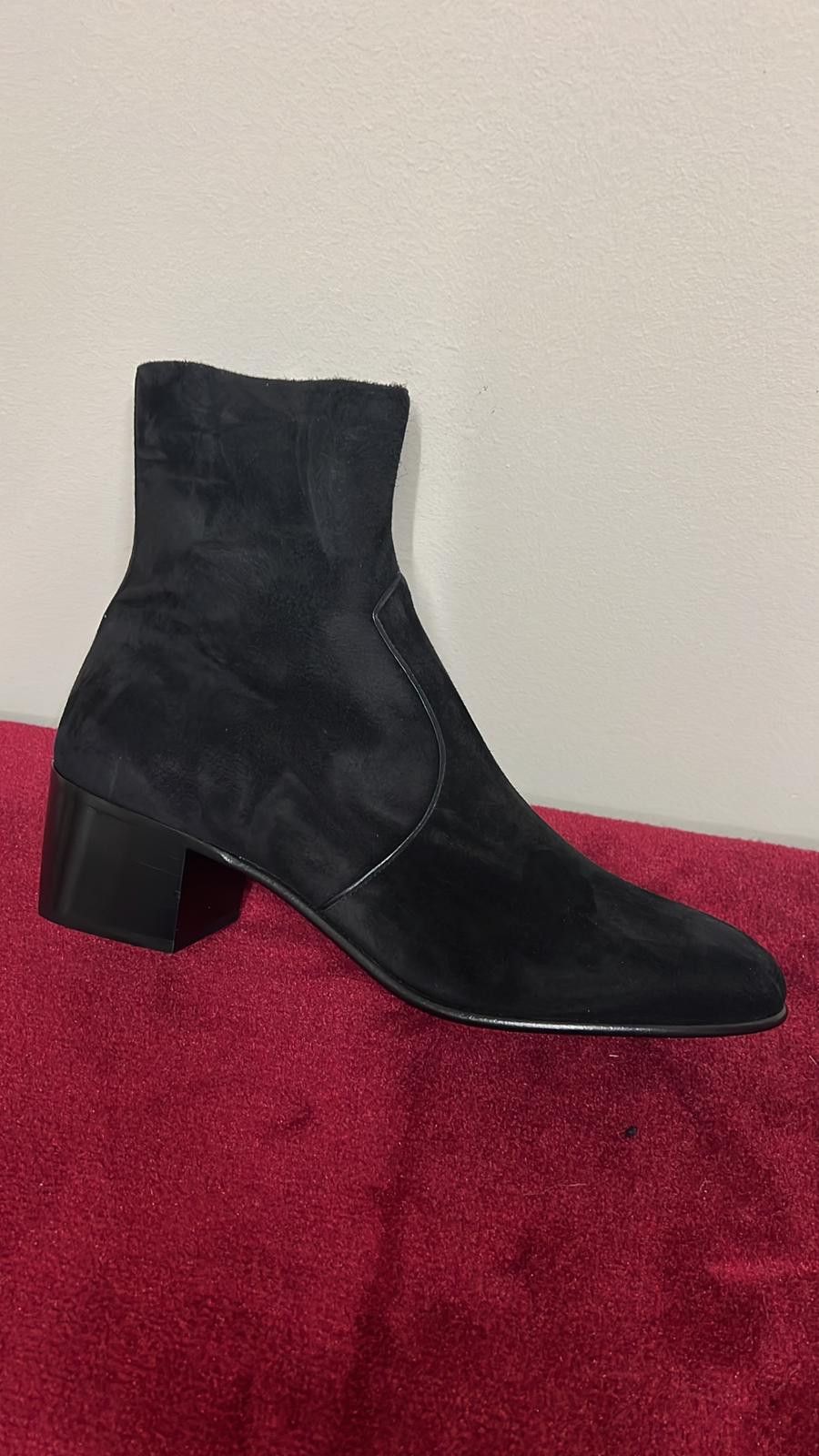 CHECKSIM / High Suede Top Boots in Black