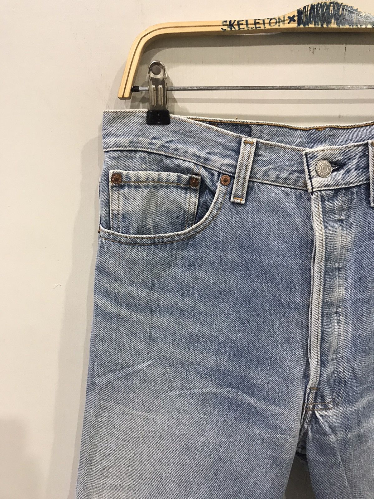 Levi's × Vintage Vintage Levis 501 Light Wash Denim Size US 31 - 3 Thumbnail