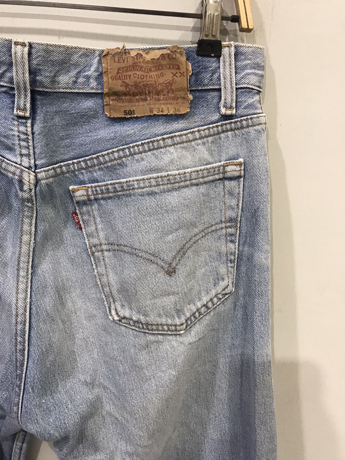 Levi's × Vintage Vintage Levis 501 Light Wash Denim Size US 31 - 9 Thumbnail