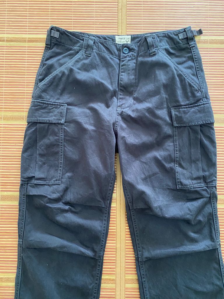 Avirex RARE🔥 Black Cargo Pants Multi Pocket Bondage Parachute Size US 35 - 3 Thumbnail