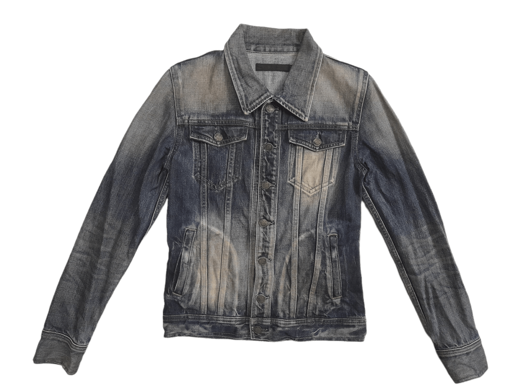 image of Distressed Denim x Gostar De Fuga Distressd Denim Jacket (E380) in Blue, Men's (Size Small)