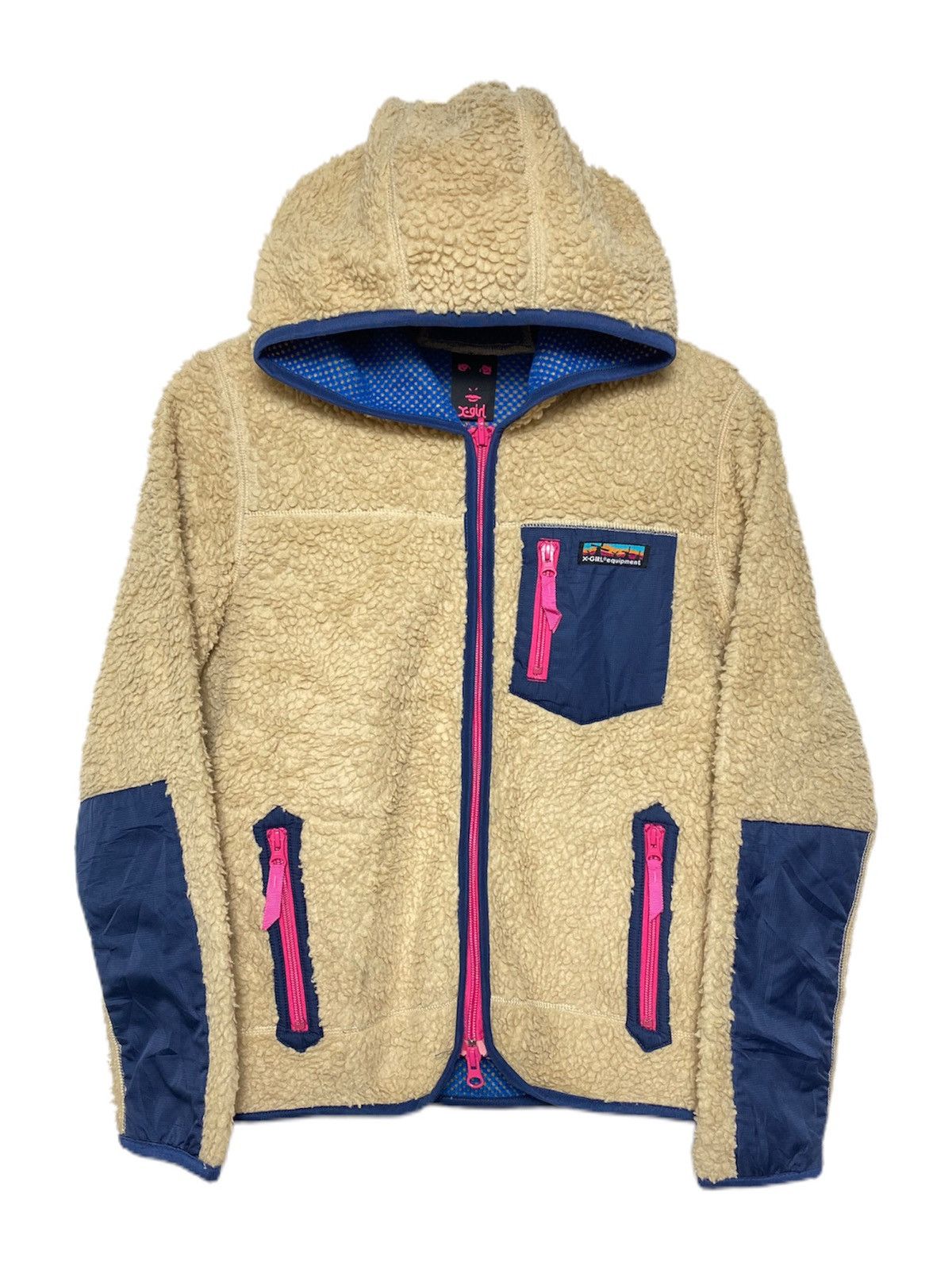 image of Vintage Xgirl Deep Pile Fleece Jacket Hoodies / Patagonia in Blue, Men's (Size Small)