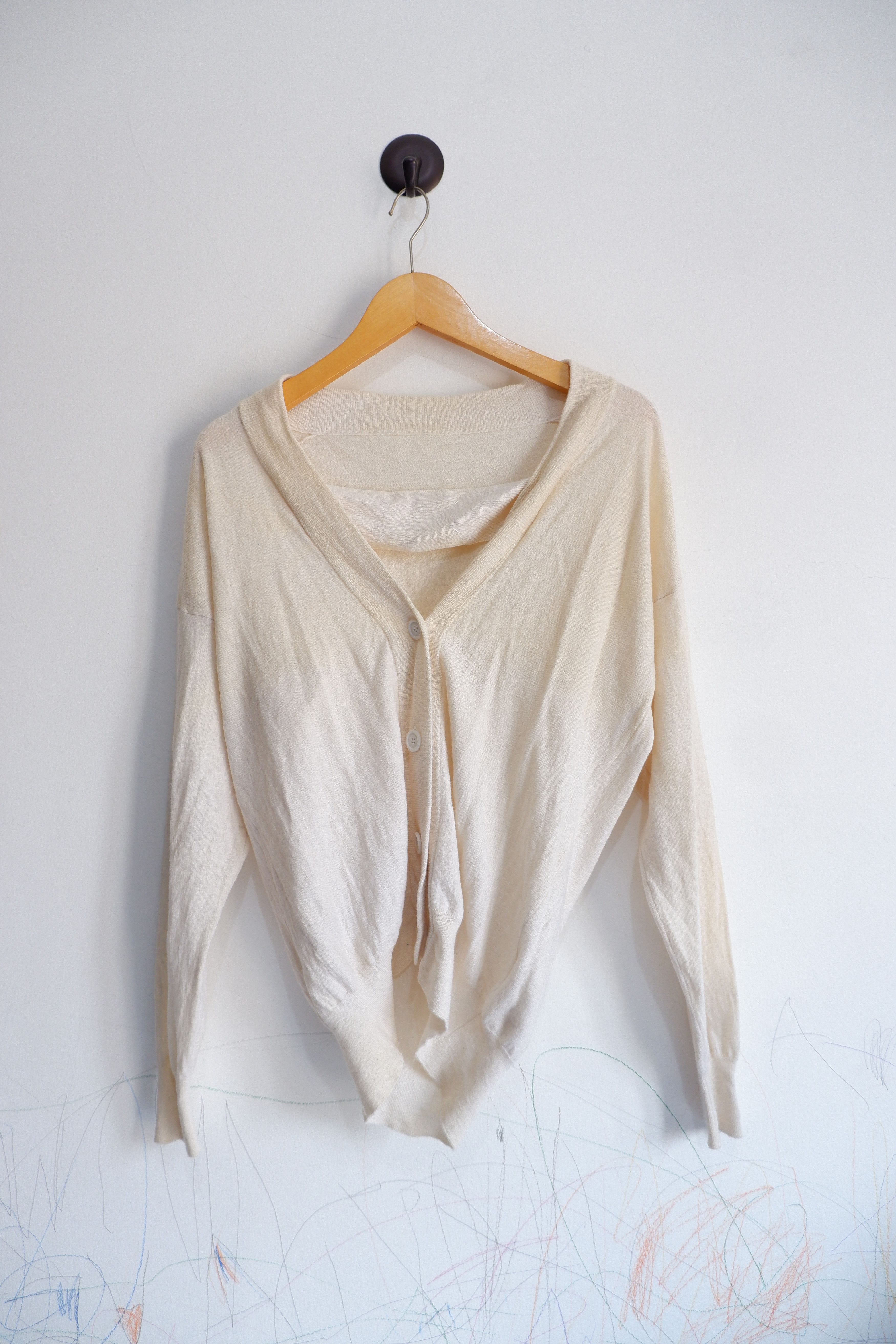 image of Vintage Maison Margiela Wool Cardigan in Ivory, Women's (Size Small)