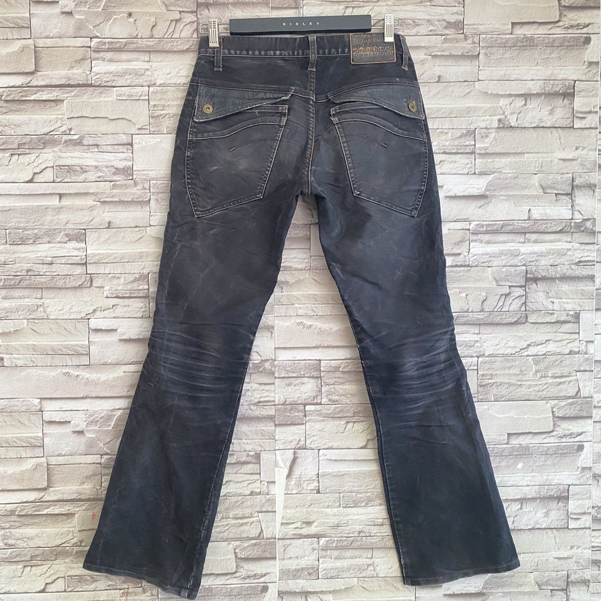 Japanese Brand Japanese Morgan Homme Moleskin Leather Flares Pants Size US 30 / EU 46 - 11 Thumbnail
