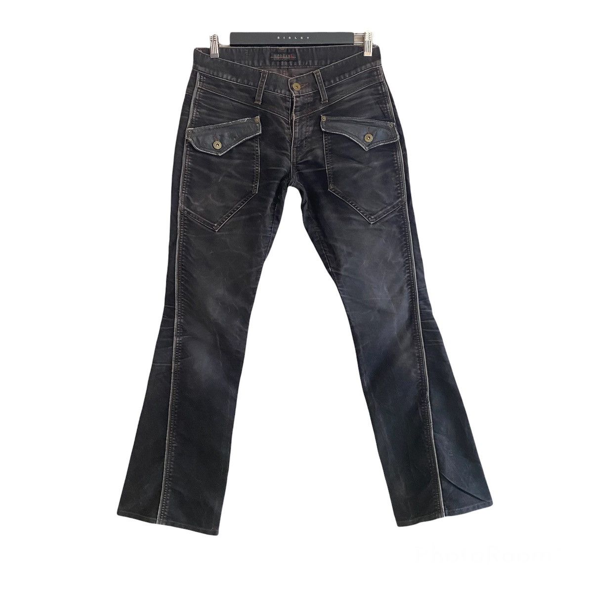 Japanese Brand Japanese Morgan Homme Moleskin Leather Flares Pants Size US 30 / EU 46 - 1 Thumbnail