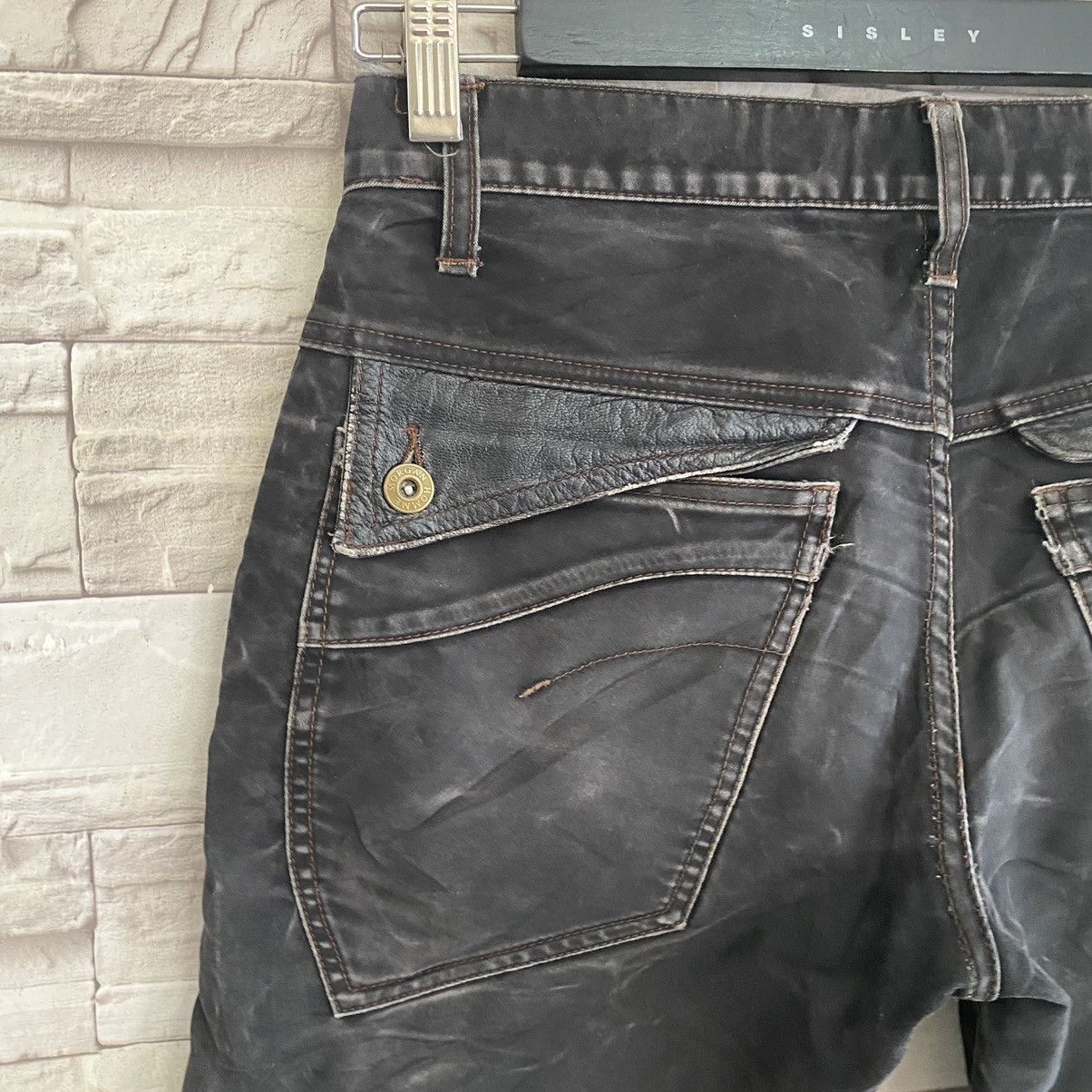 Japanese Brand Japanese Morgan Homme Moleskin Leather Flares Pants Size US 30 / EU 46 - 13 Thumbnail