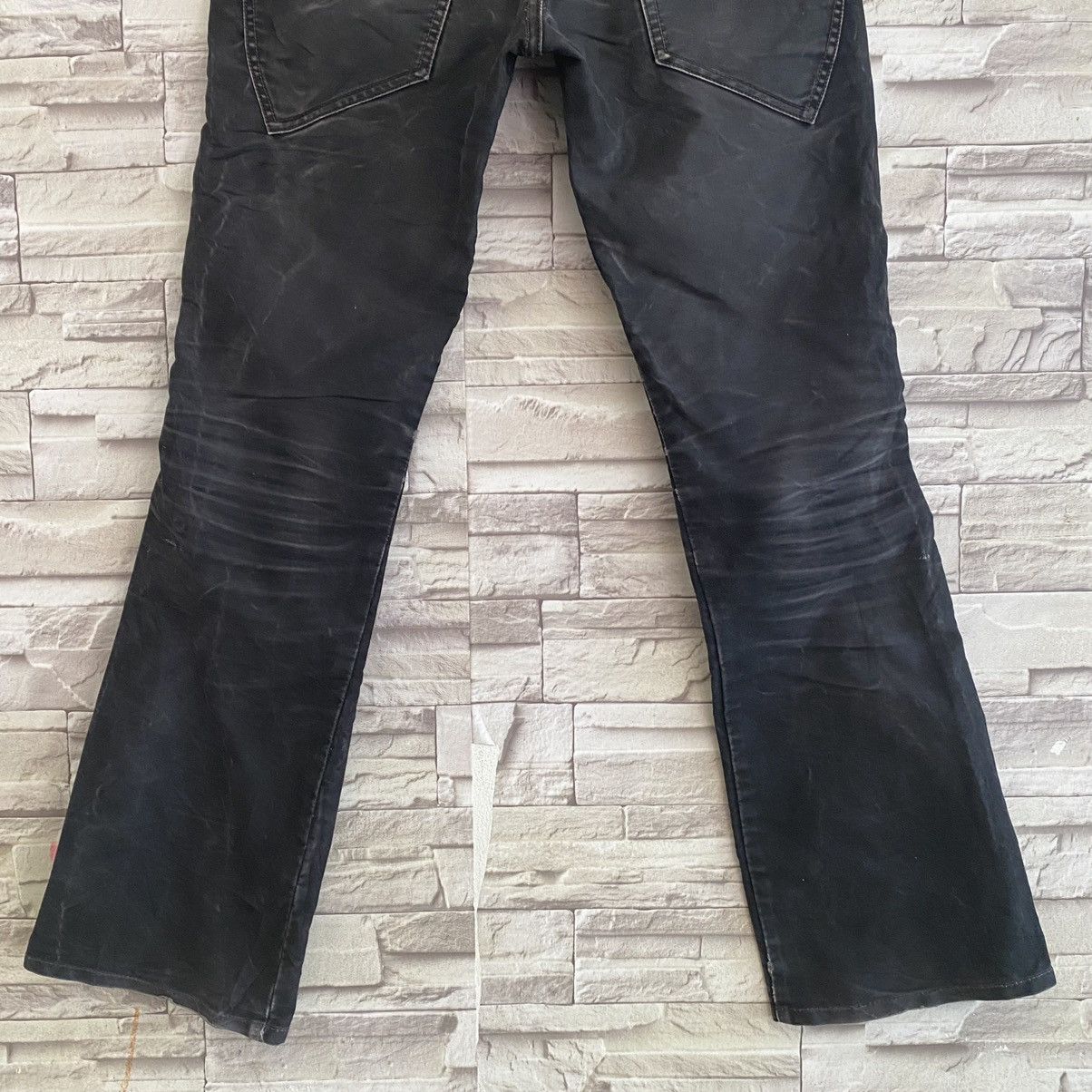 Japanese Brand Japanese Morgan Homme Moleskin Leather Flares Pants Size US 30 / EU 46 - 17 Thumbnail