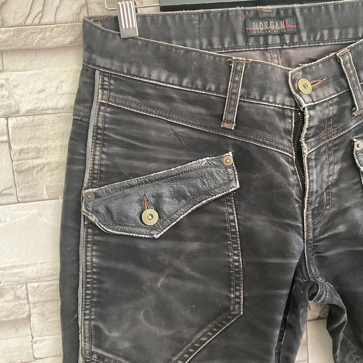 Japanese Brand Japanese Morgan Homme Moleskin Leather Flares Pants Size US 30 / EU 46 - 6 Thumbnail