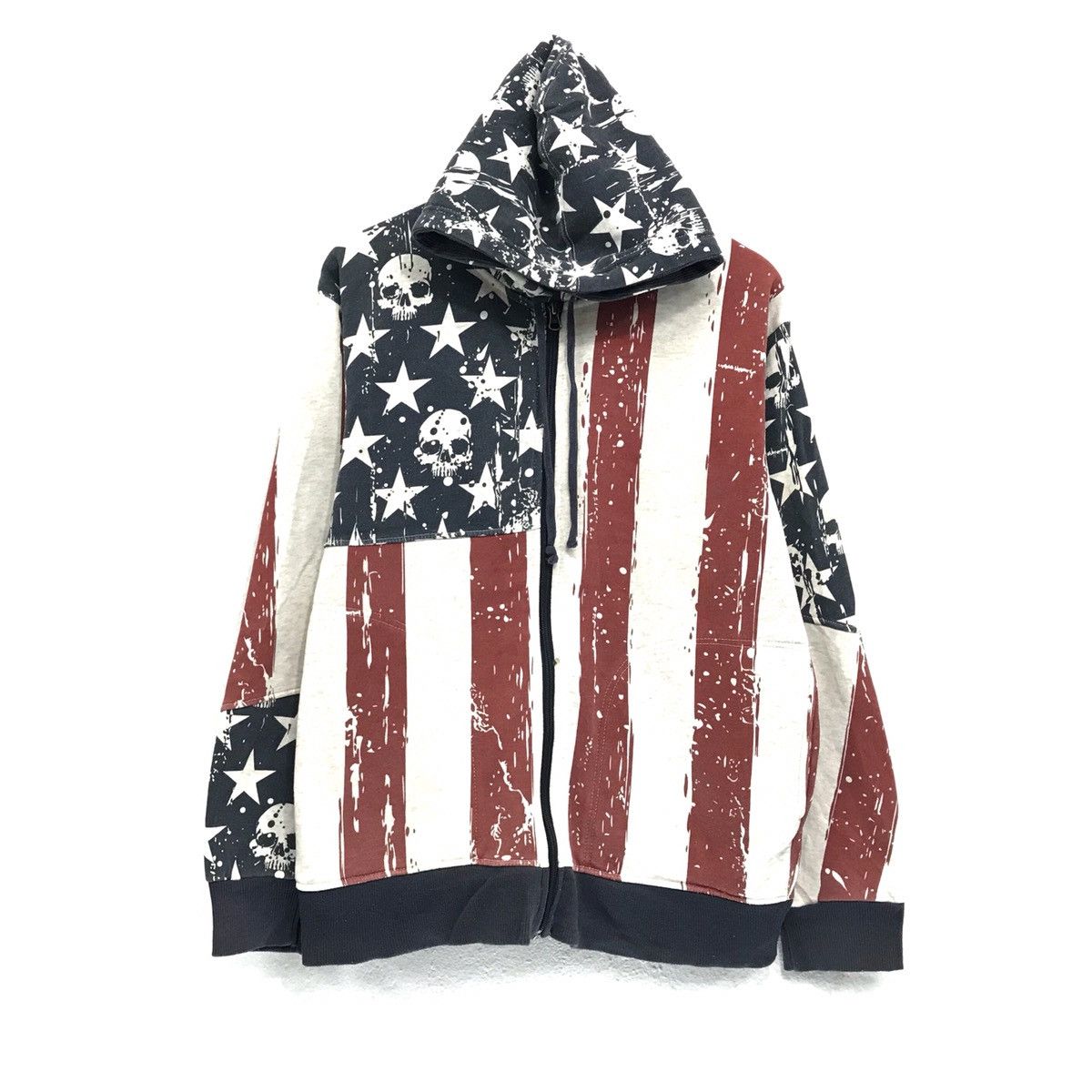 Japanese Brand Vintage Hoodies Full Print American Flag Size US M / EU 48-50 / 2 - 2 Thumbnail