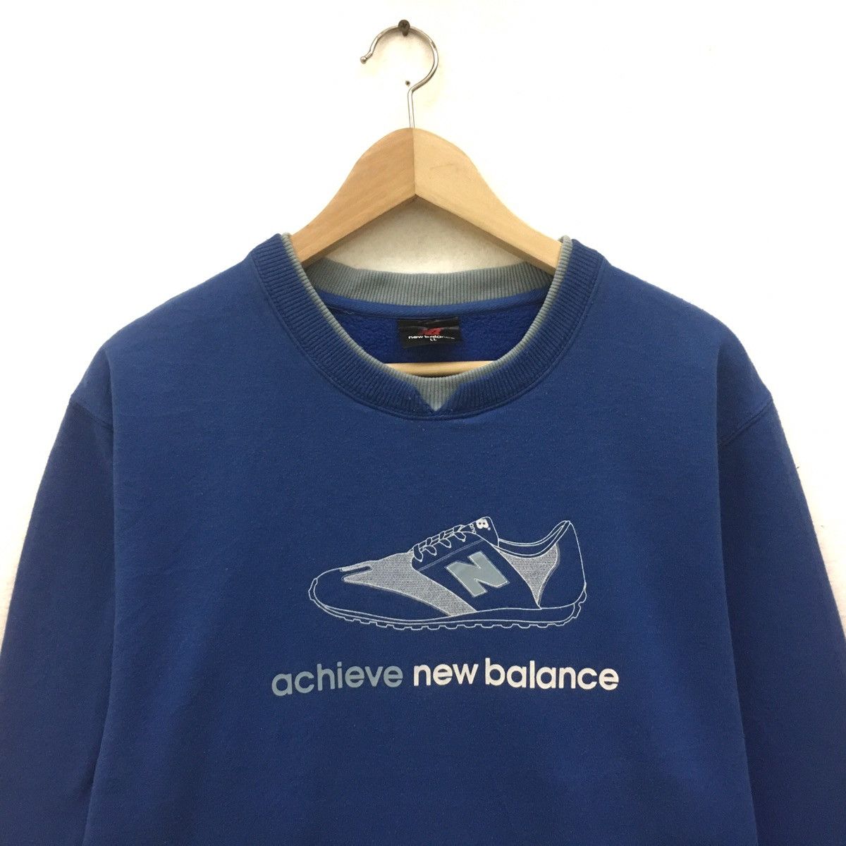 New Balance × Vintage Vintage New Balance Crew Neck Biglogo Sweatshirt Size US L / EU 52-54 / 3 - 3 Thumbnail