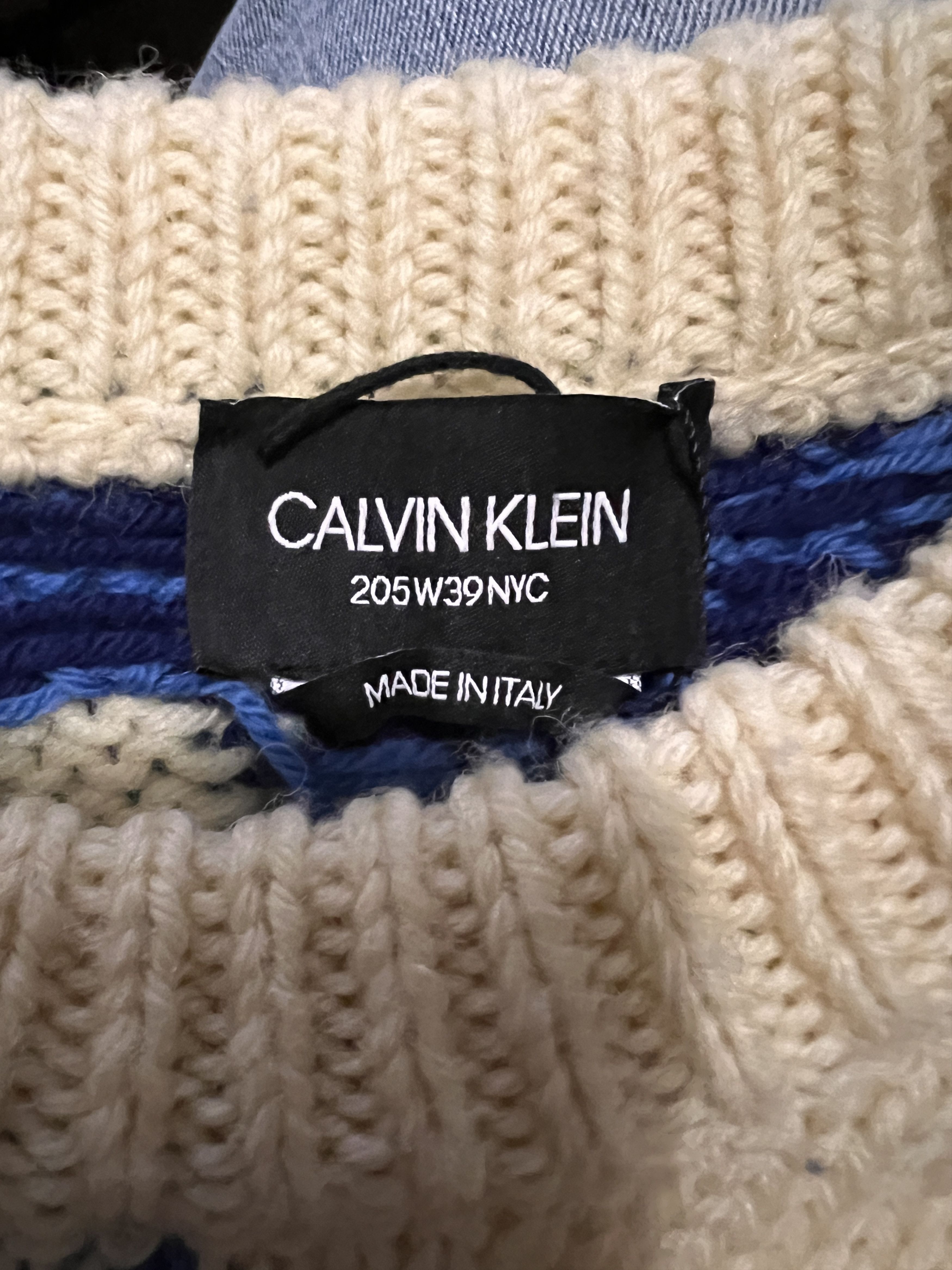 Raf Simons Blue Star Distressed Blue and Yellow Wool Sweater Size US S / EU 44-46 / 1 - 6 Thumbnail