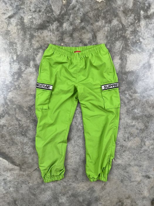 Supreme Supreme Reflective Taping Cargo Pant Neon Green SS18 | Grailed