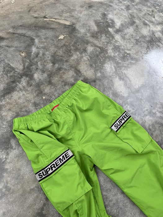 Supreme Supreme Reflective Taping Cargo Pant Neon Green SS18 | Grailed