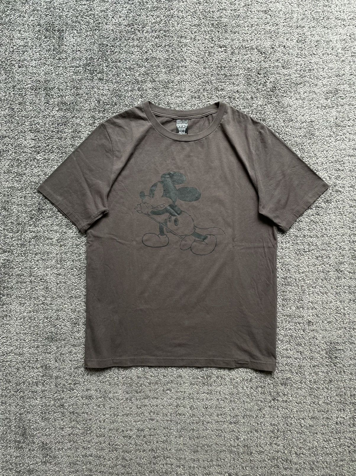 image of Number (N)Ine X Disney Mickey Eddie Vedder Tee in Brown, Men's (Size Large)
