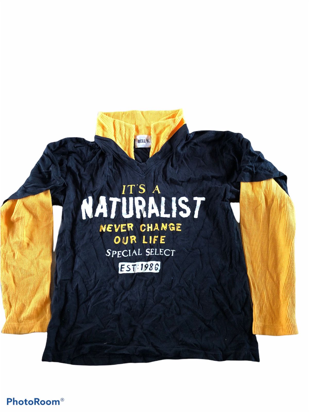 image of Bell’S Long Sleve Tshirt in Black Orange, Men's (Size Medium)