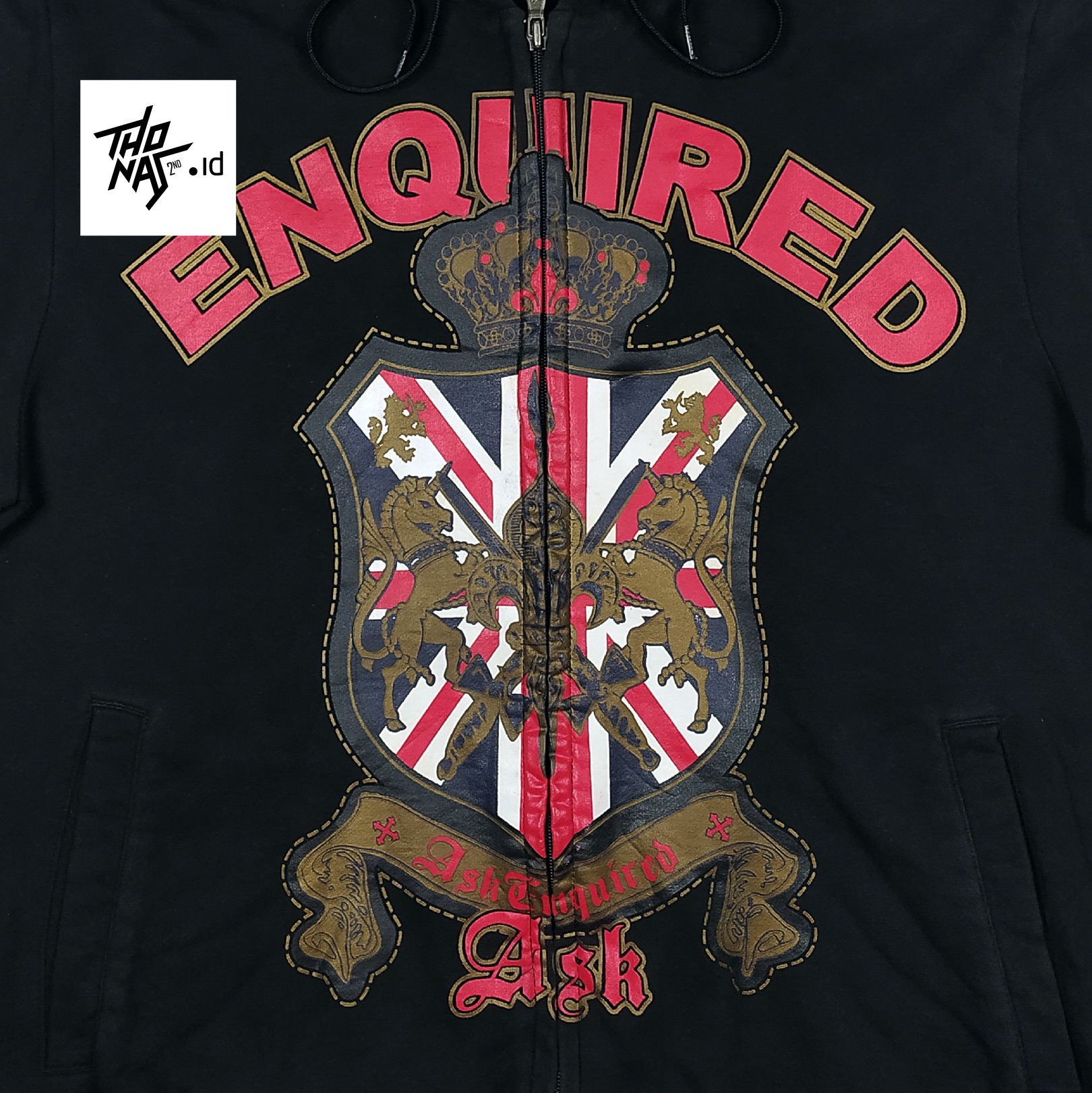 Japanese Brand 🔥RARE🔥 ASK Enquired British Culture Hoodie Zipper XL Size US L / EU 52-54 / 3 - 2 Thumbnail